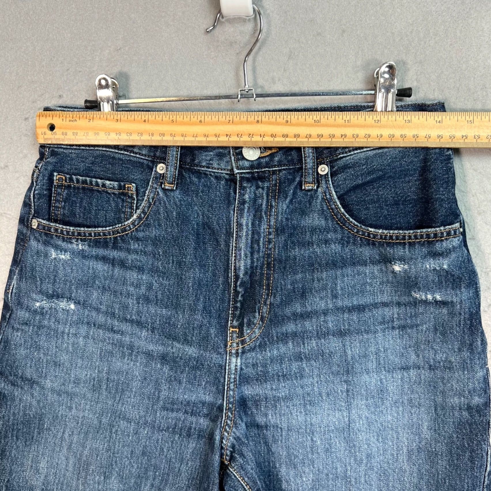 Uniqlo VINTAGE Uniqlo Bermuda Shorts Womens 27 Blue 100% Cotton Size 27" / US 4 / IT 40 - 5 Thumbnail