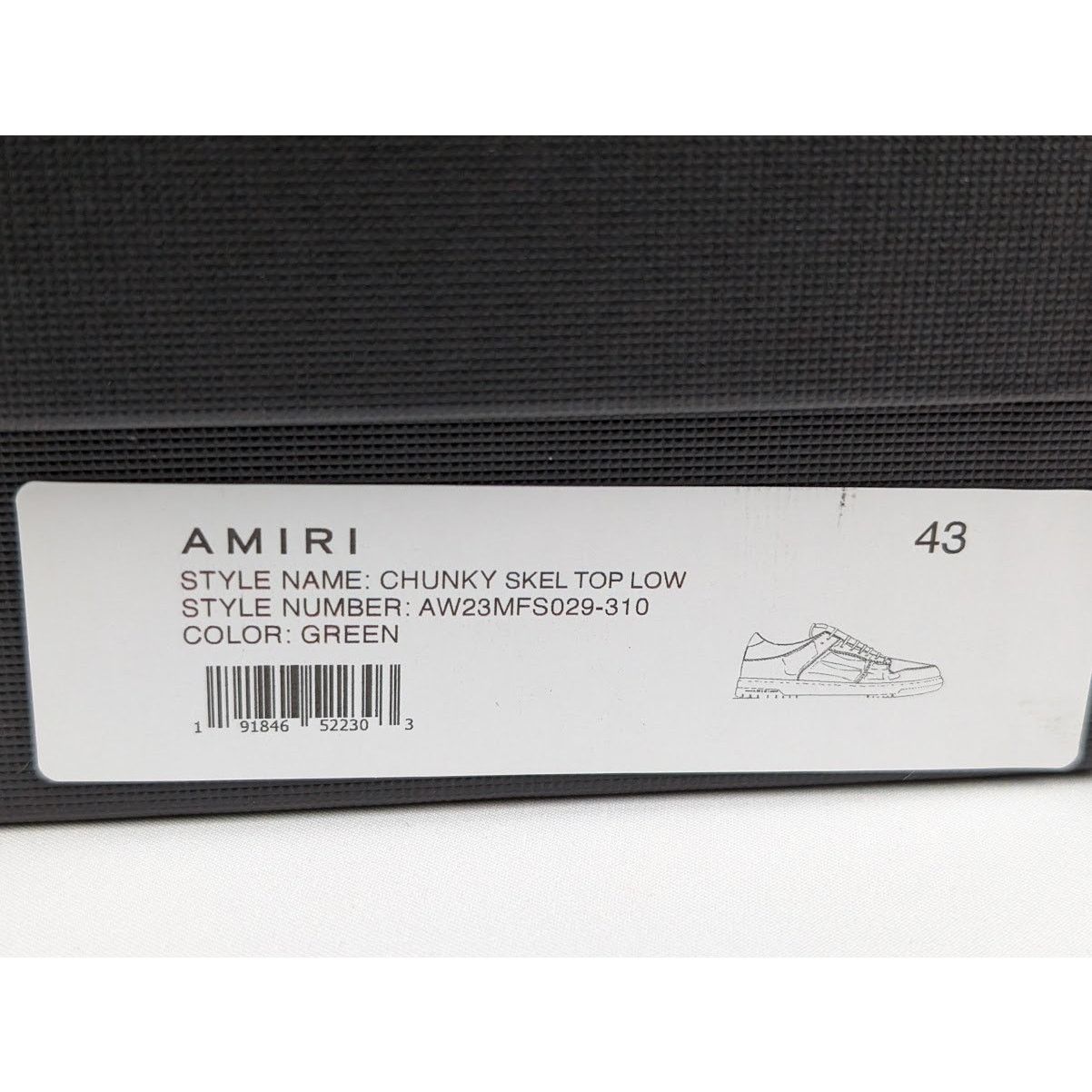 Amiri o1rshd1 Chunky Skeleton Top Low Sneakers in Green Size US 10 / EU 43 - 22 Thumbnail