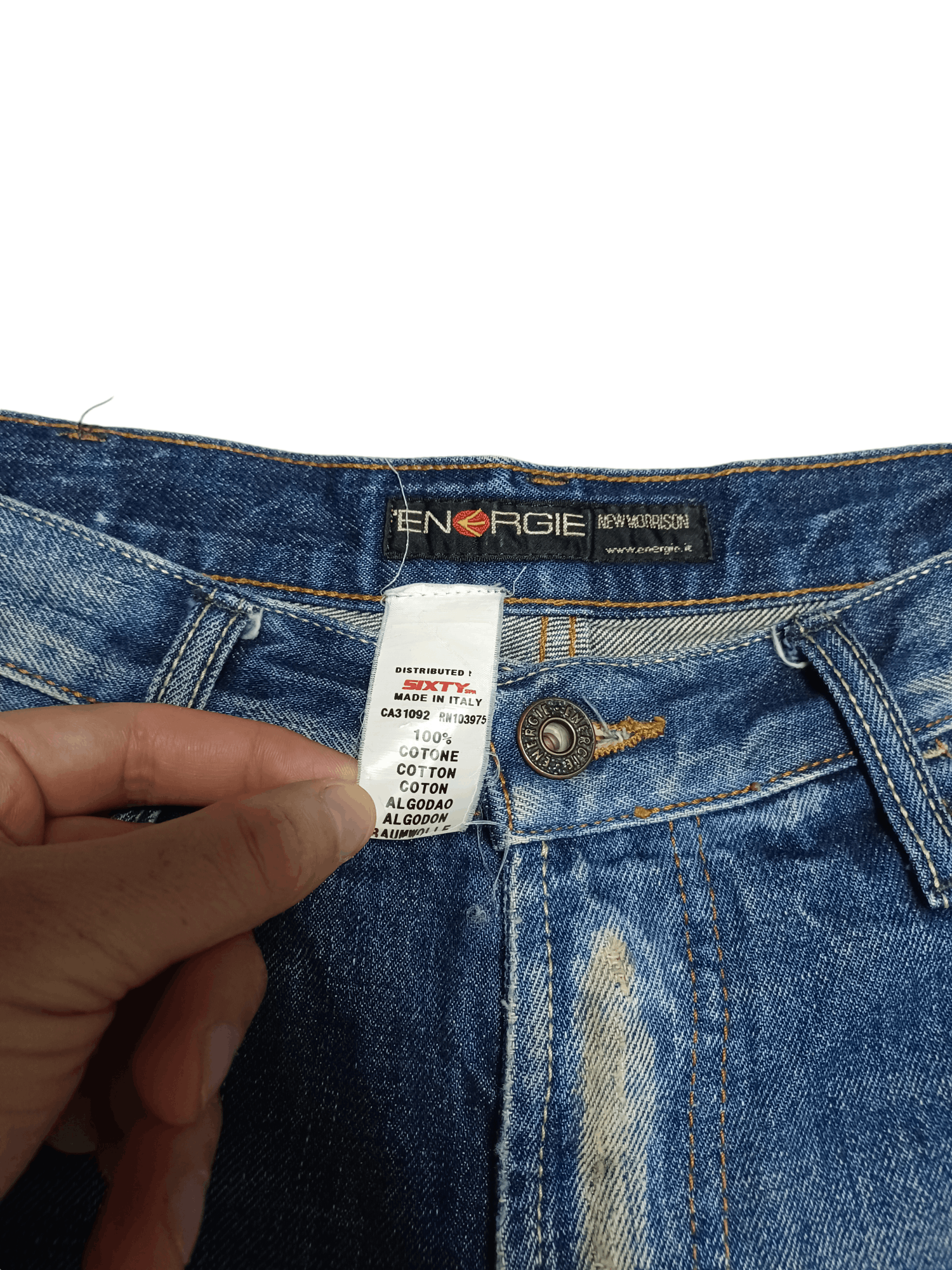 Energie ENERGIE MADE IN ITALY BOOTCUT DISTRESSED AVANT GARDE JEANS Size US 34 / EU 50 - 8 Thumbnail