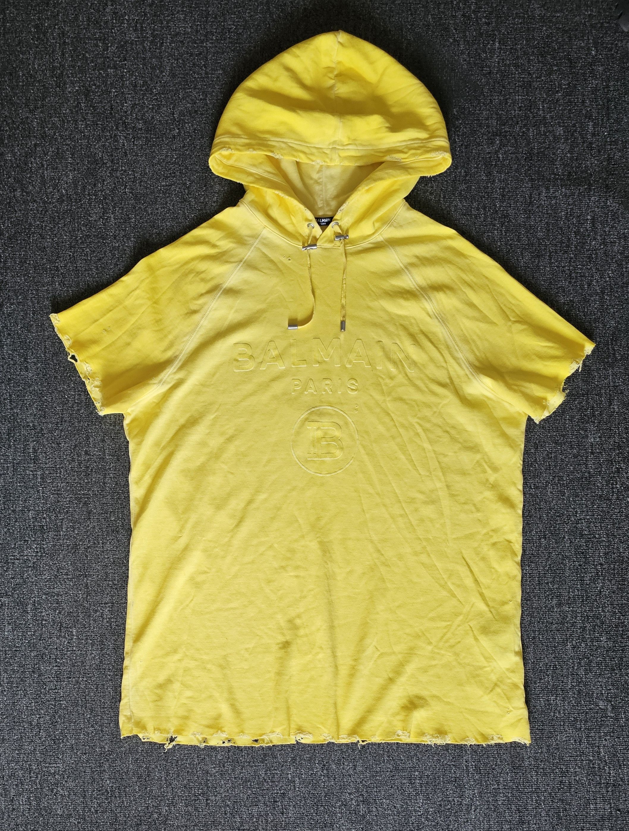 Balmain Balmain Men's Short-Sleeve Hooded Sweatshirt Size L Size US L / EU 52-54 / 3 - 3 Thumbnail