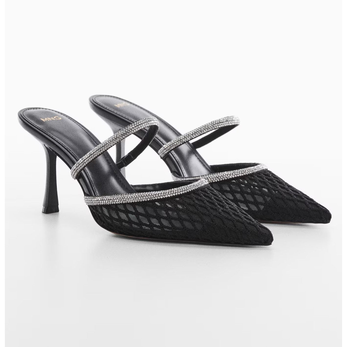 Mango MANGO Embellished Mesh Pointed Toe Heels NWT Size US 7.5 / IT 37.5 - 10 Thumbnail
