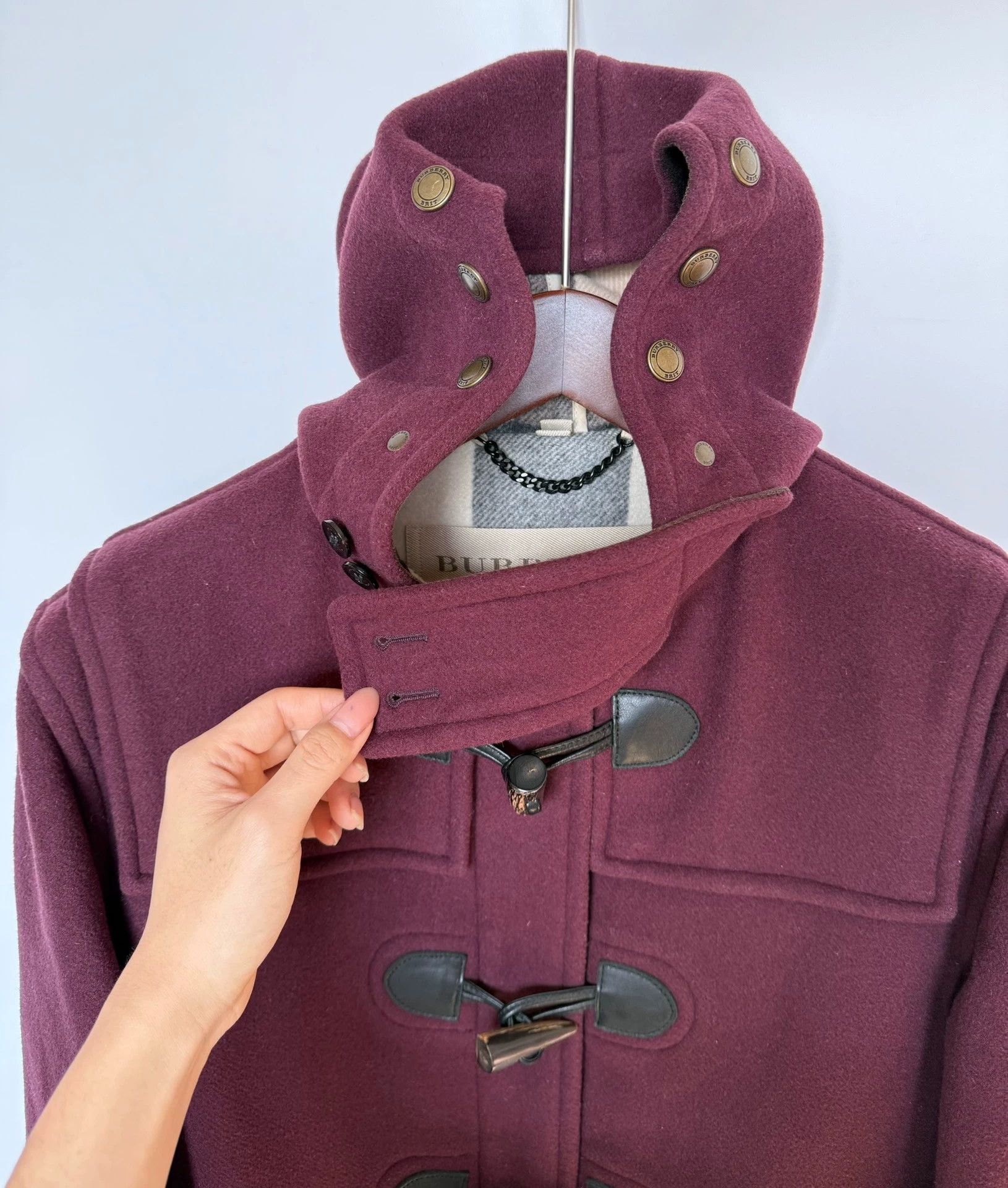 Burberry Burberry Double-Faced Wool Duffle Coat Red/Camel Check Size US M / EU 48-50 / 2 - 5 Thumbnail