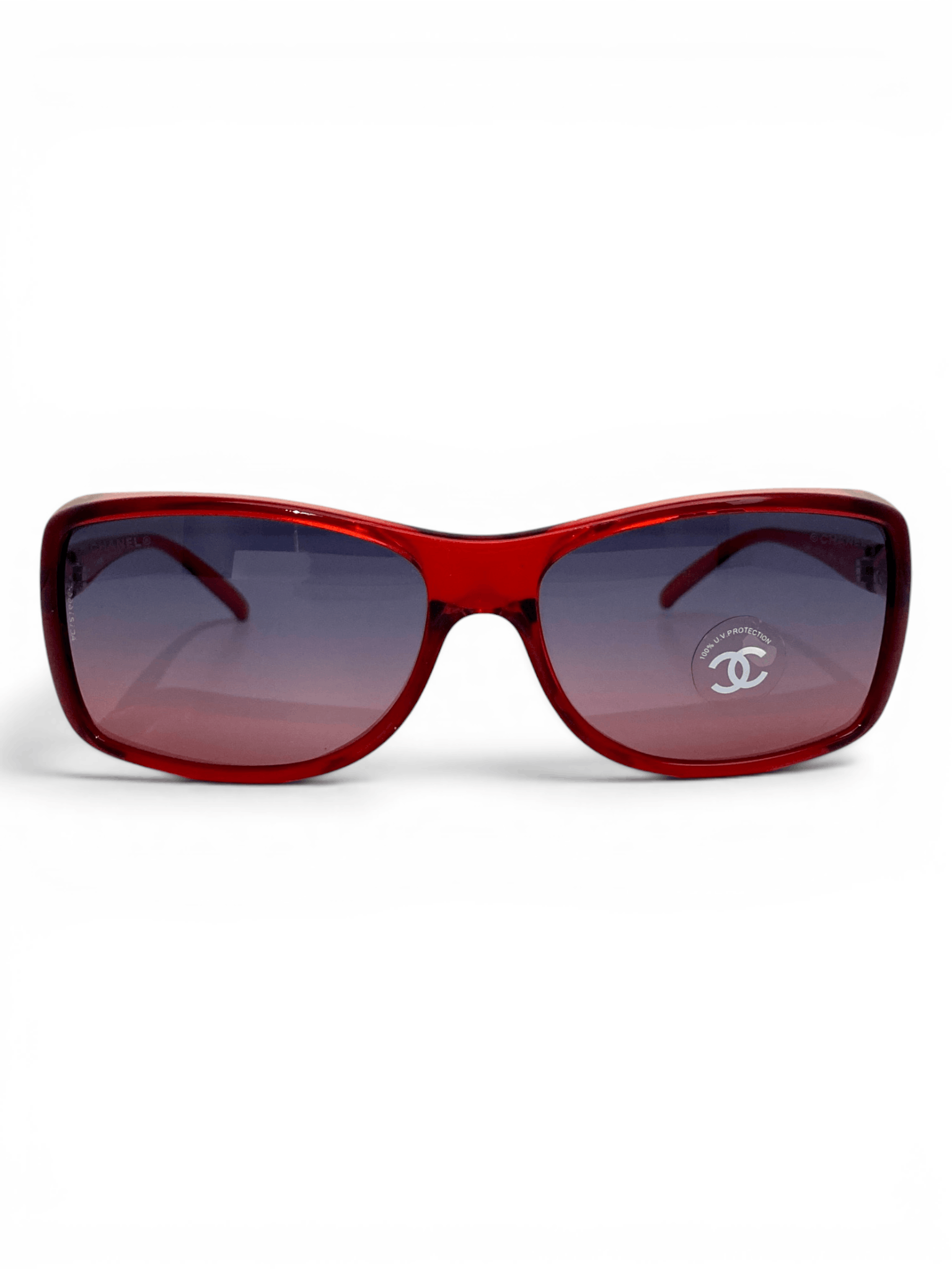 Chanel Chanel CC Logo Shield Oversized Vintage Red Sunglasses Y2K Size ONE SIZE - 9 Thumbnail