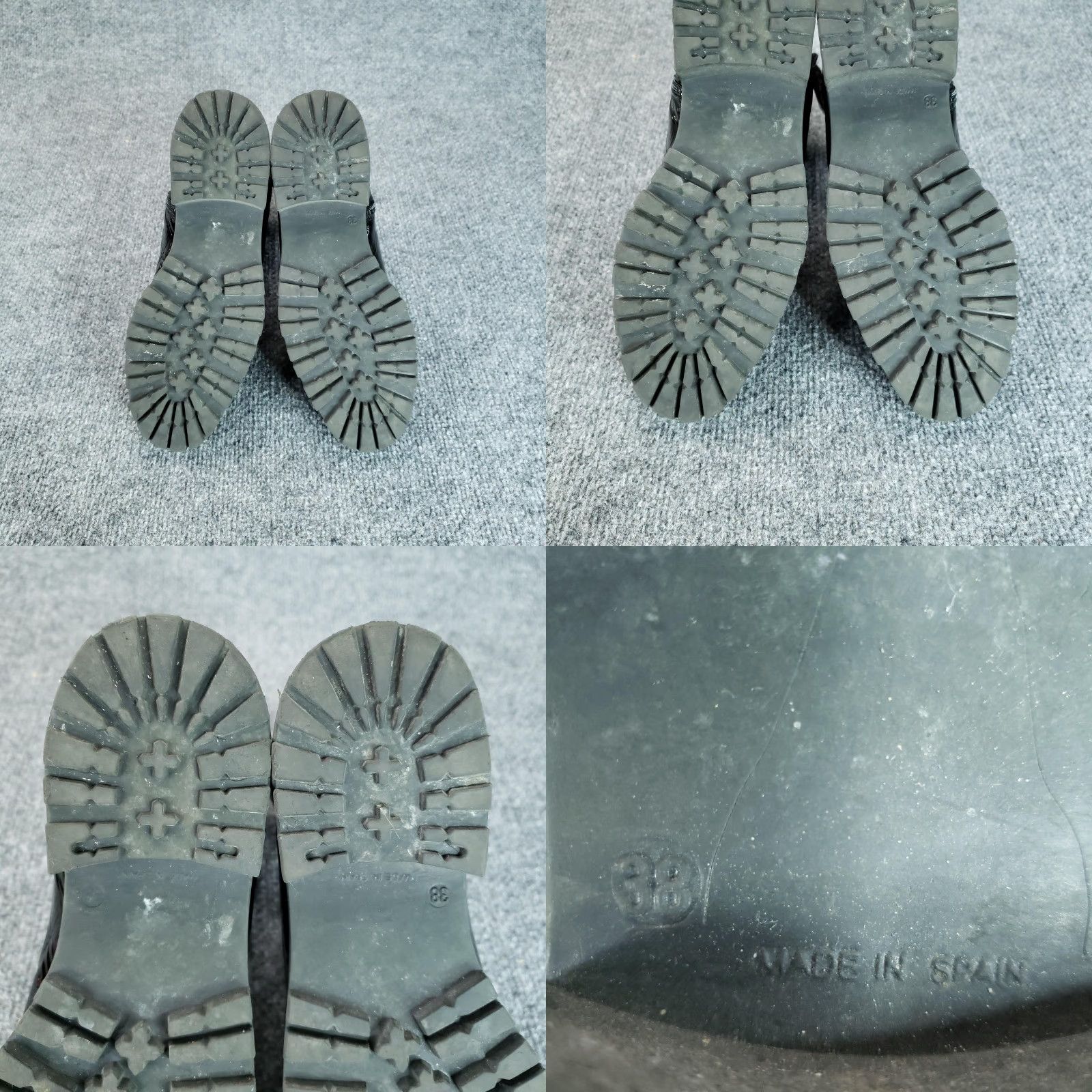 Vintage Shellys London Combat Boots Womens 7.5 Black Patent Leather Lug Sole Mid-Calf Size US 8 / IT 38 - 8 Thumbnail