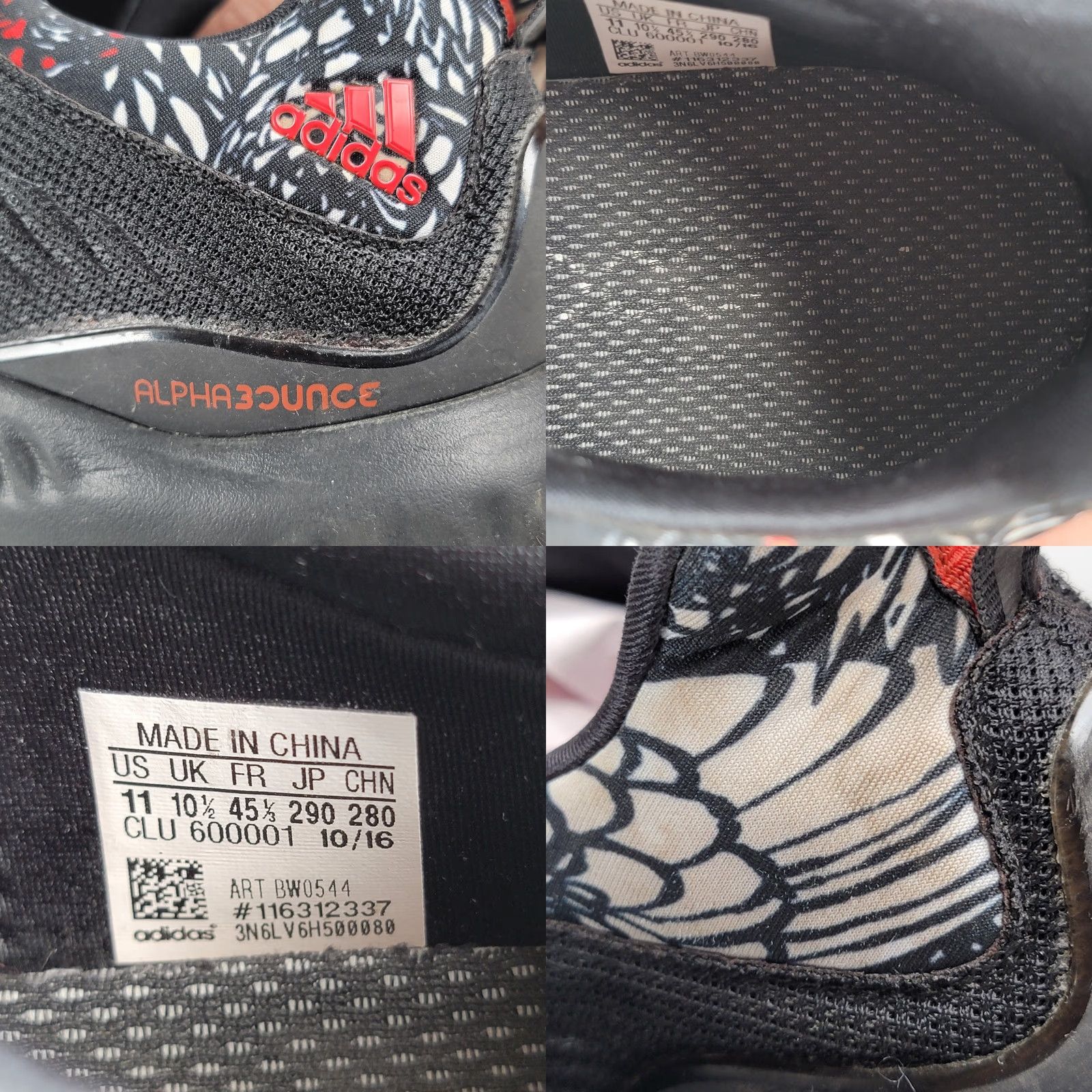 Adidas Adidas Alphabounce Sneaker Men's Black Red 11 US / 45 1/3 China Lunar New Year Athletic Shoe Size ONE SIZE - 9 Thumbnail