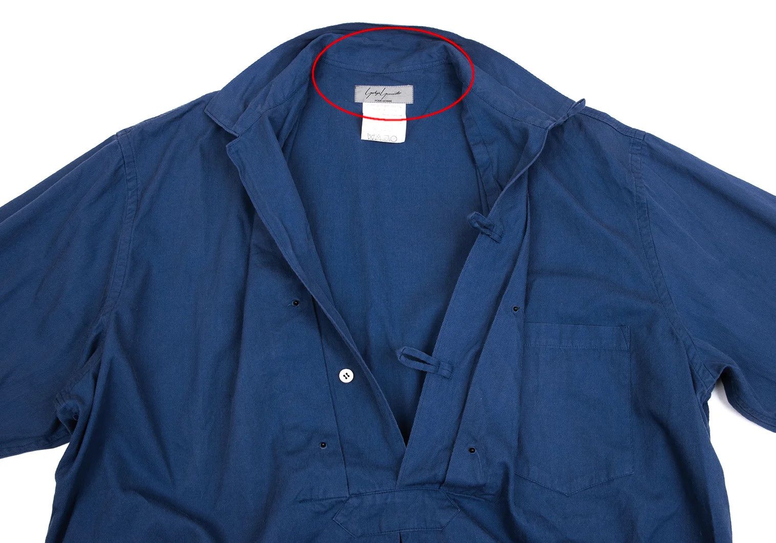 Yohji Yamamoto Yohji Yamamoto Cotton Grommet Button Pullover Long Shirt Size US M / EU 48-50 / 2 - 8 Thumbnail