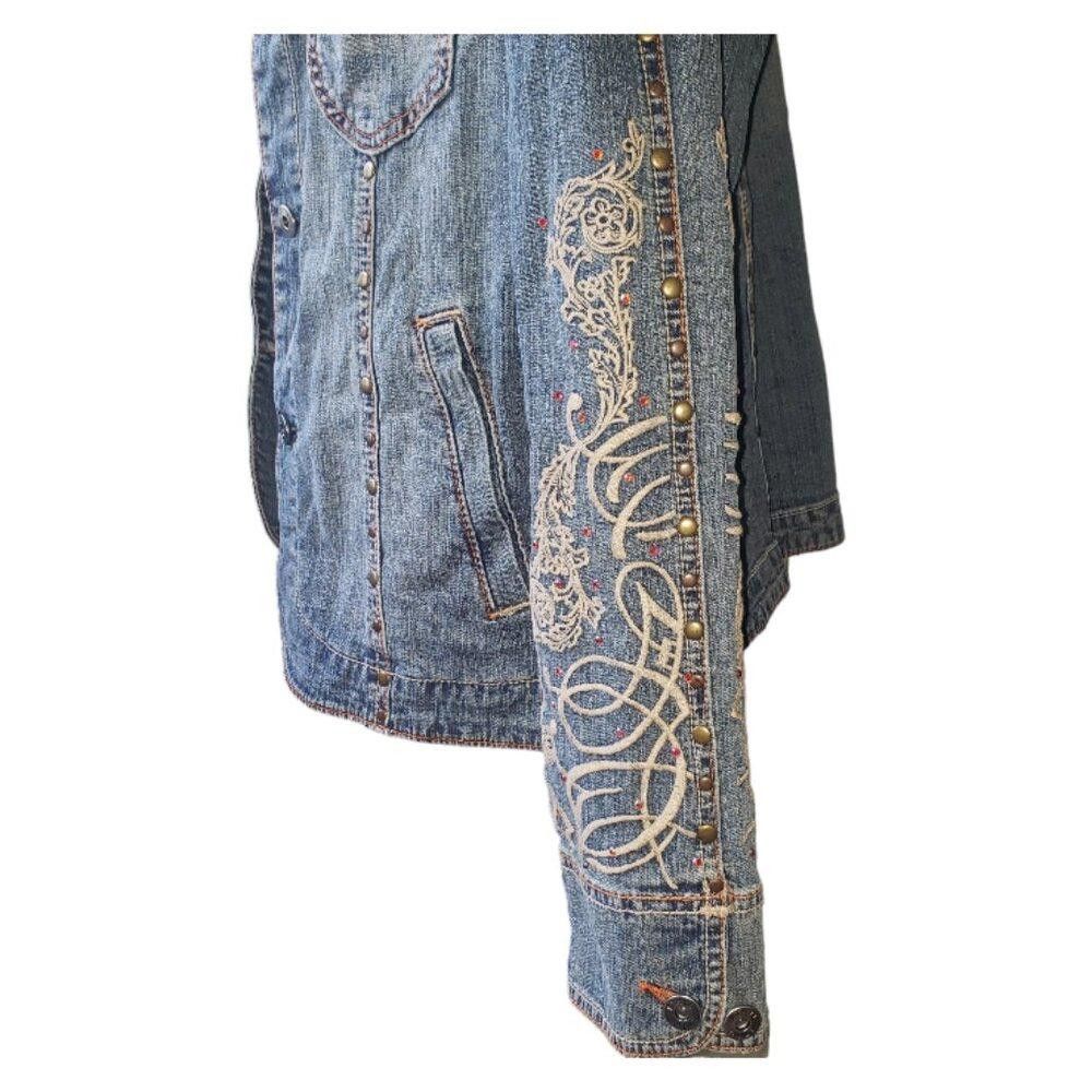 Designer CT1625 Ethyl Embroirdered Denim Jacket M Size M / US 6-8 / IT 42-44 - 5 Thumbnail