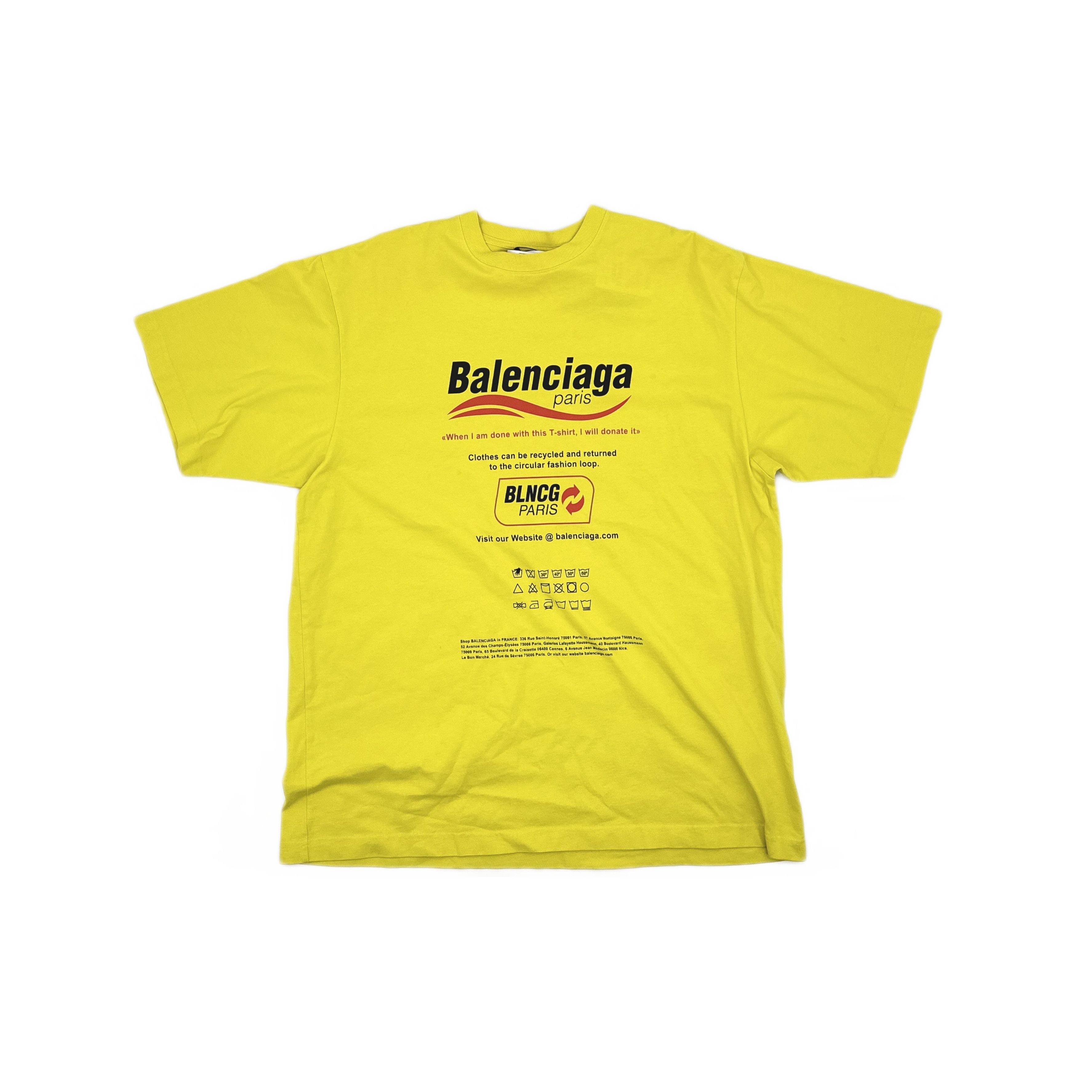Balenciaga Balenciaga Paris Graphic T-Shirt Yellow Size XXS Size US XXS / EU 40 - 1 Thumbnail