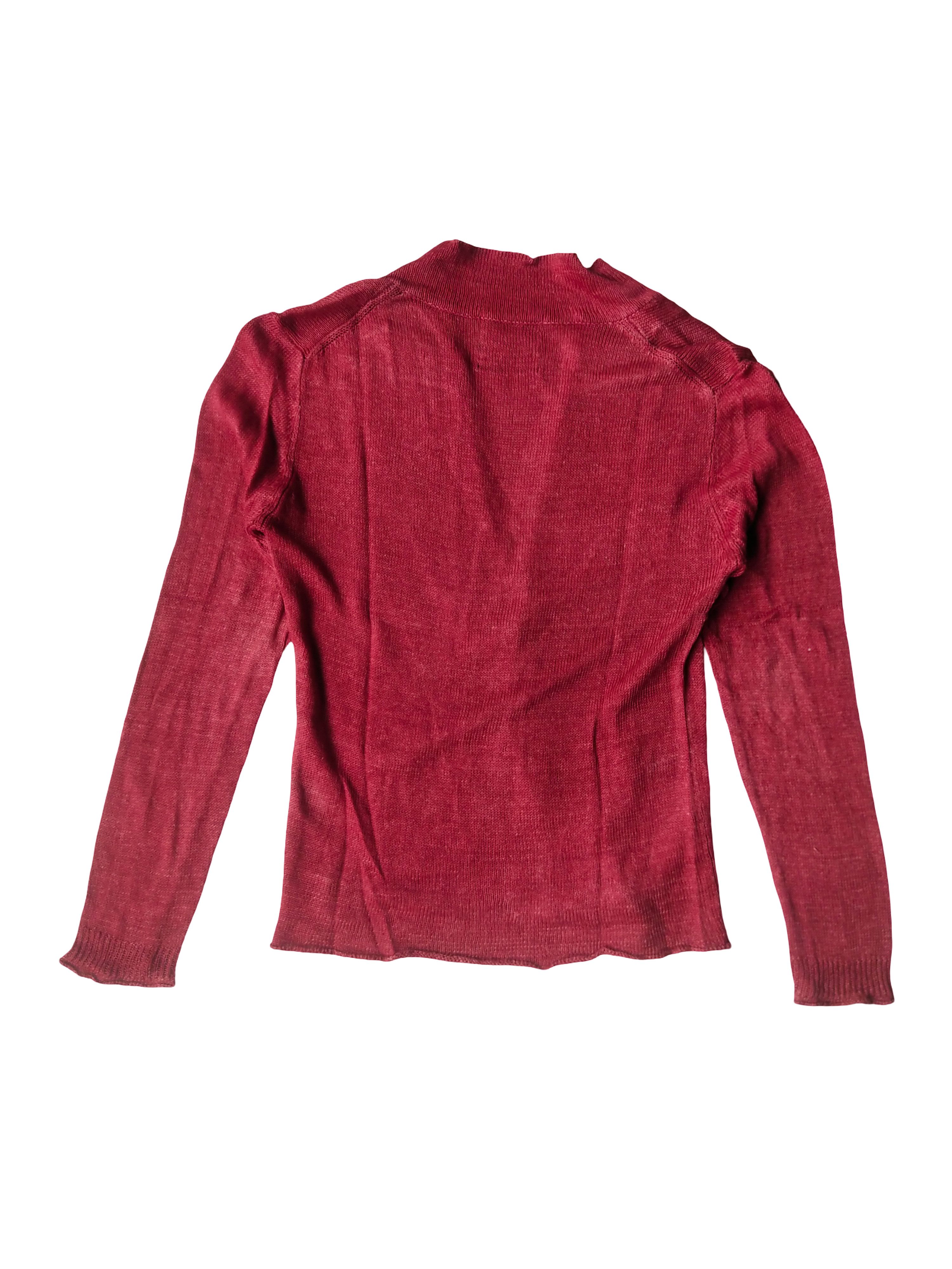 Boycott Vintage Boycott by World Co. Red Linen Knit Blazer Cardigan Size M / US 6-8 / IT 42-44 - 3 Thumbnail