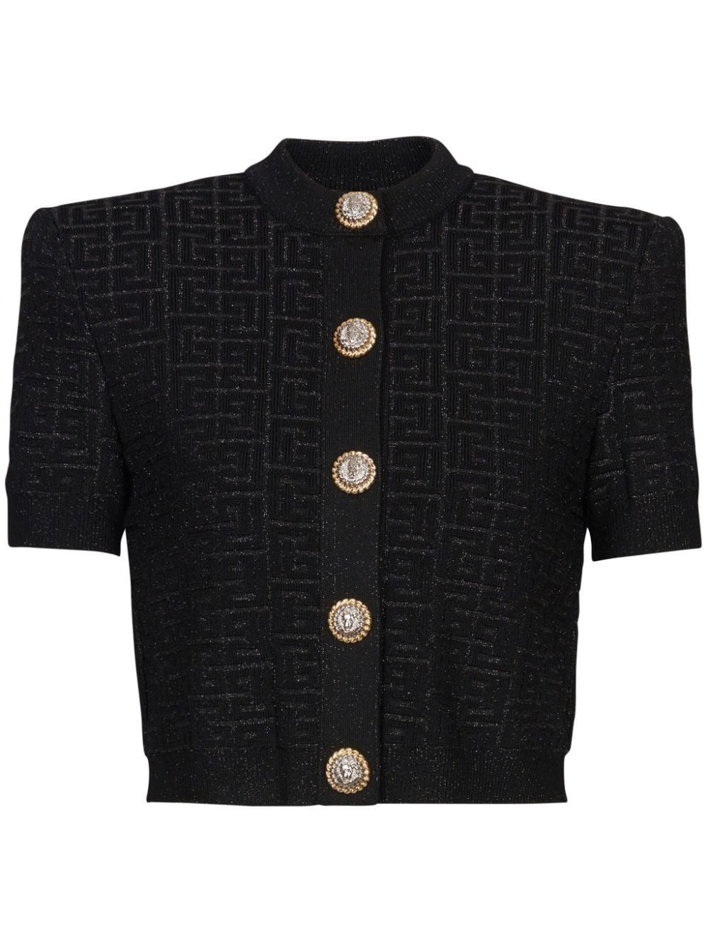 Balmain MONOGRAM CROPPED CARDIGAN Size S / US 4 / IT 40 - 1 Thumbnail