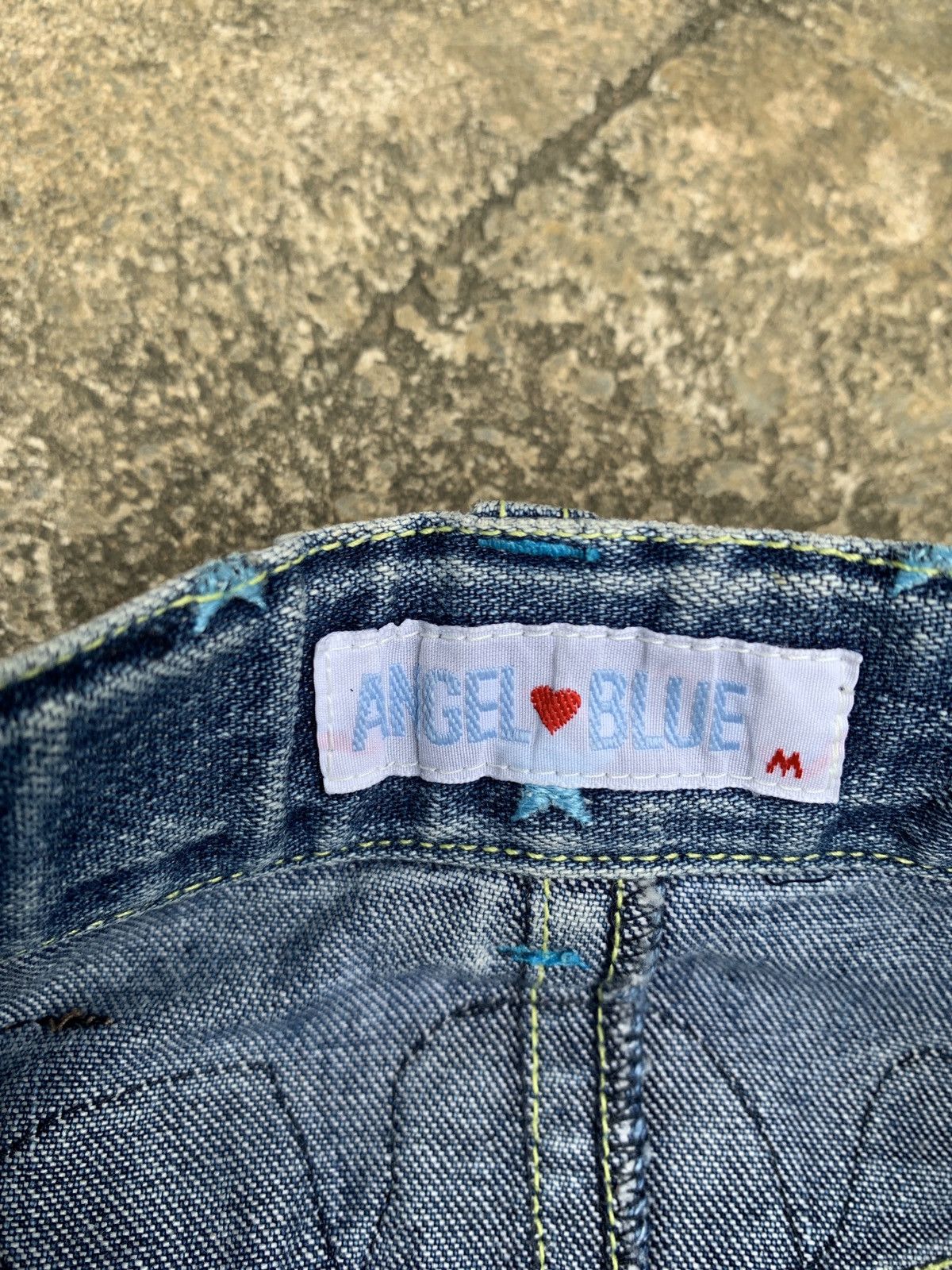 Angel Blue × Japanese Brand 2000s Angel Blue Japan Starts Dot Spell Out Embroidery Jeans Size 26" / US 2 / IT 38 - 8 Thumbnail