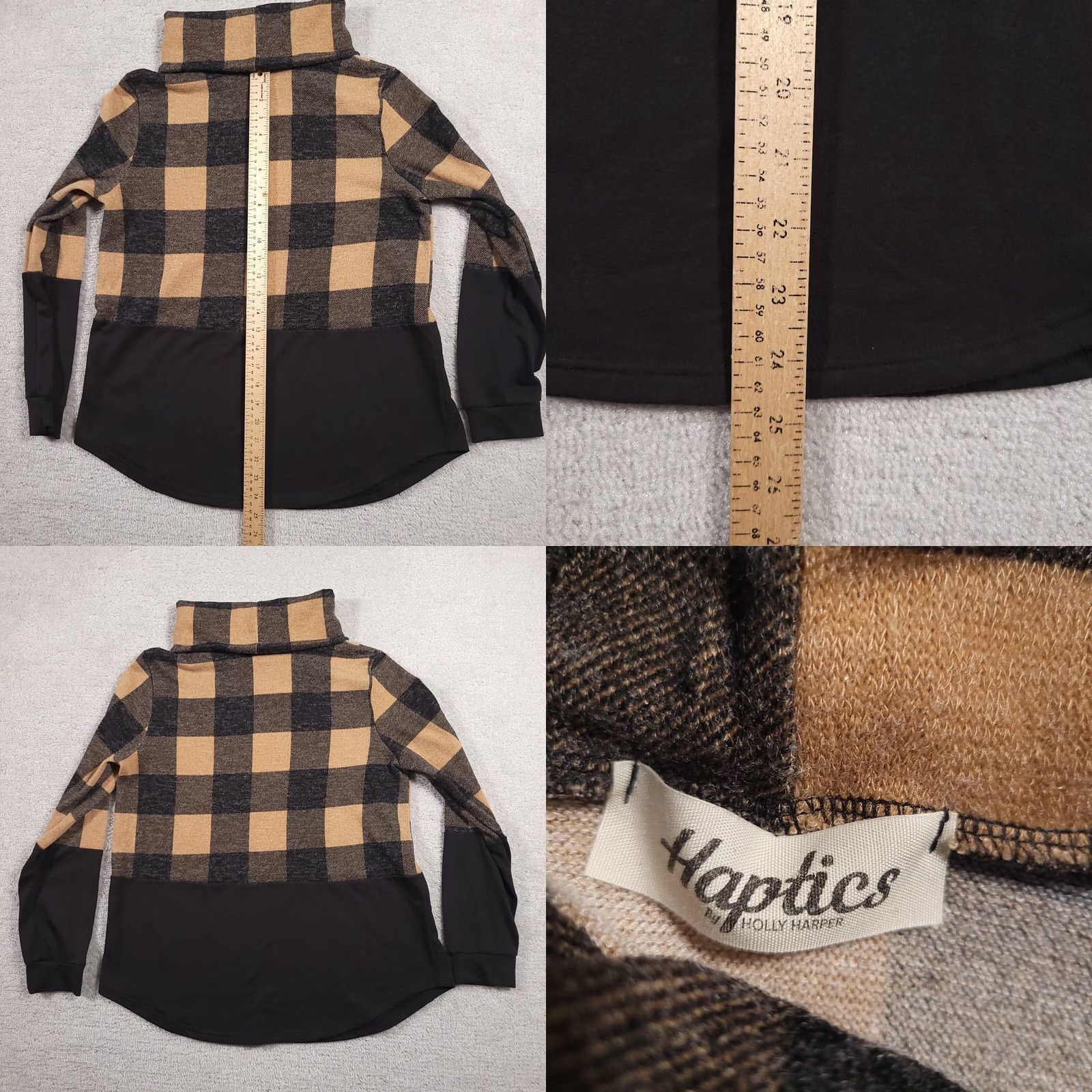 Vintage VINTAGE Haptics By Holly Harper Turtleneck Sweater Women's Small Brown Plaid Size S / US 4 / IT 40 - 8 Thumbnail