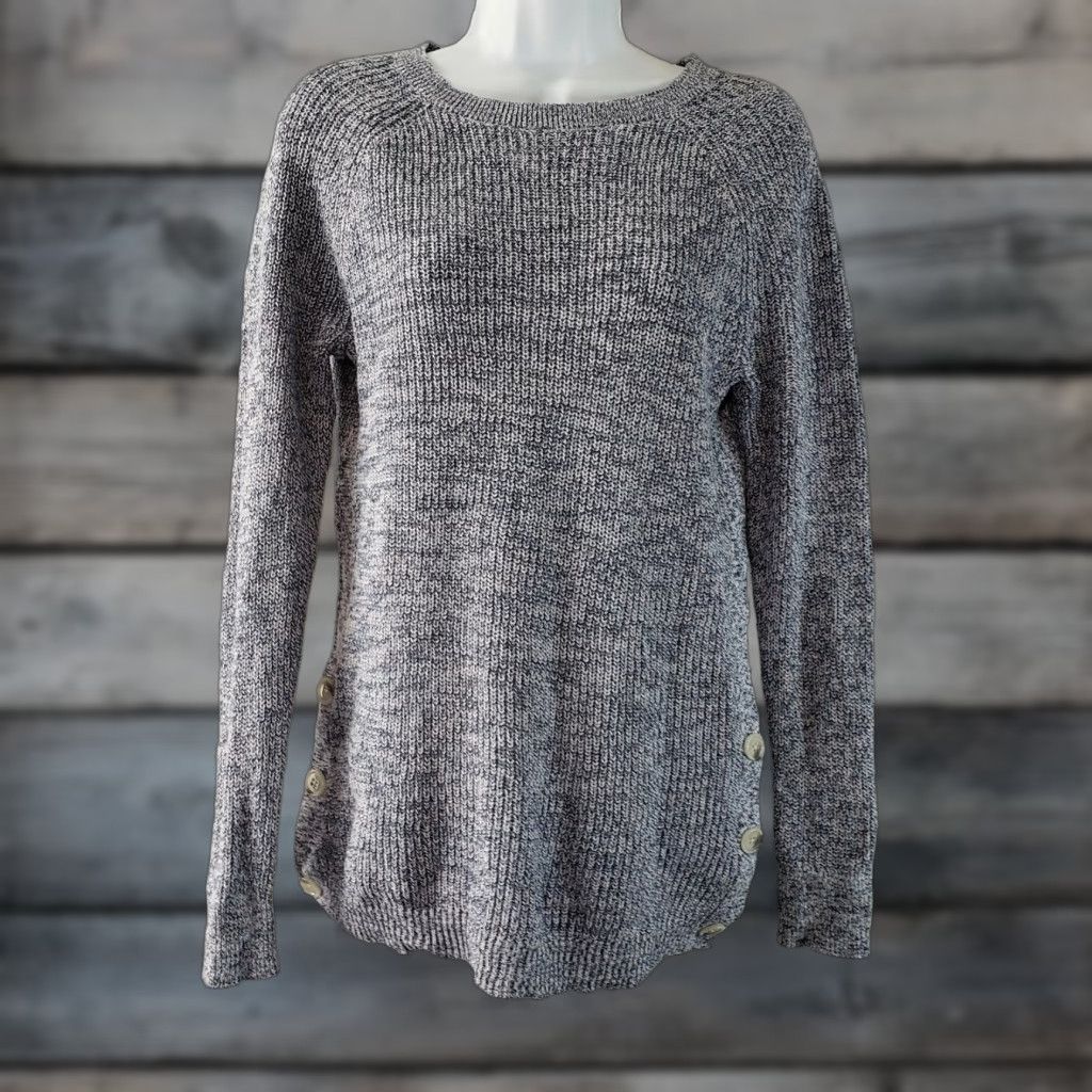 Loft Ann Taylor LOFT Womens Sweater Blue Sz Small Long Sleeve Button Side Cotton Size S / US 4 / IT 40 - 1 Thumbnail