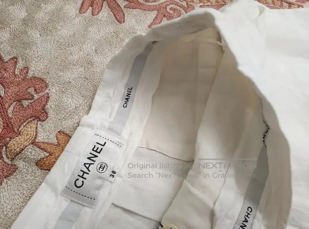 Chanel Chanel White Cotton Blend Summer Shorts . Size 23" - 7 Thumbnail