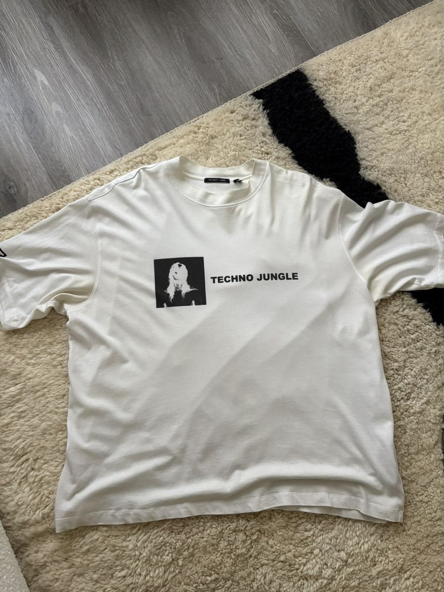Helmut Lang Helmut Lang “Techno Jungle” White Tee Size US XL / EU 56 / 4 - 1 Thumbnail