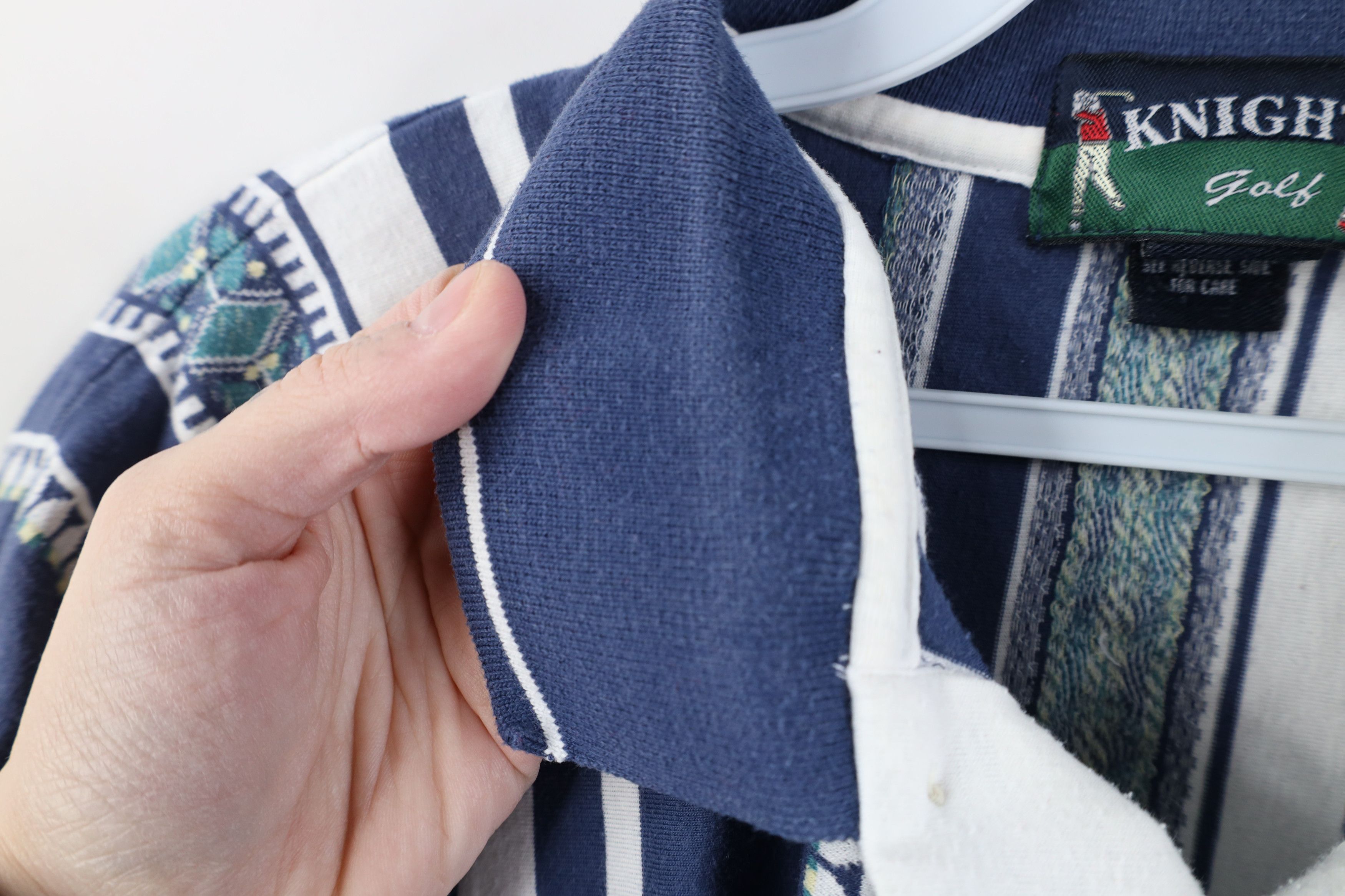 Vintage Vintage 90s Streetwear Striped Knit Golf Polo Shirt Size US XL / EU 56 / 4 - 5 Thumbnail