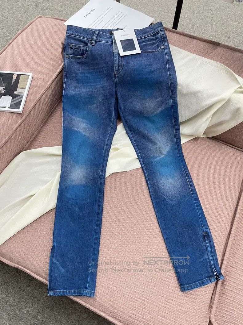 Chanel Chanel Cuban series blue faded jeans Size 25" / US 0 / IT 36 - 1 Thumbnail