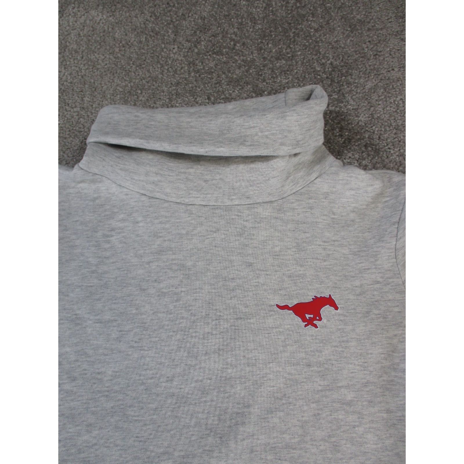 Nike Nike Smu Mustangs Sweater Womens Small Gray Dri-Fit Turtleneck Fleece Pullover New Size S / US 4 / IT 40 - 2 Thumbnail