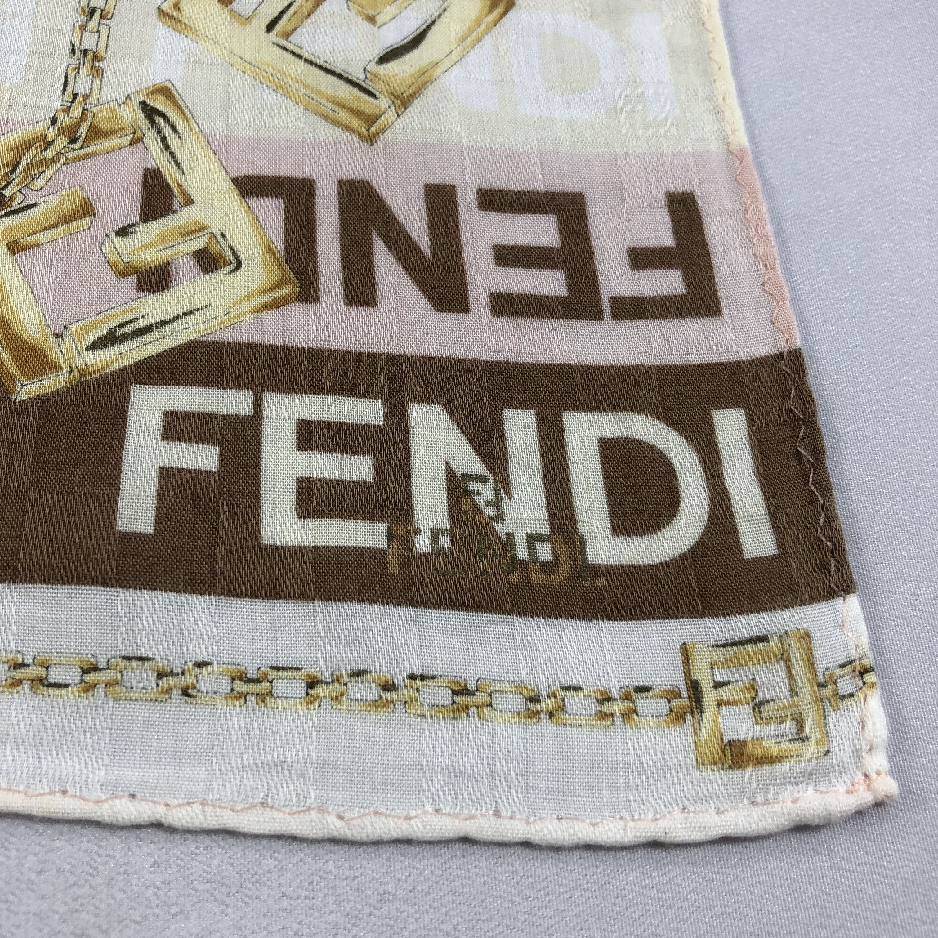 Vintage Fendi Monogram Handkerchief Neckerchief Bandana H1661 Size ONE SIZE - 4 Thumbnail