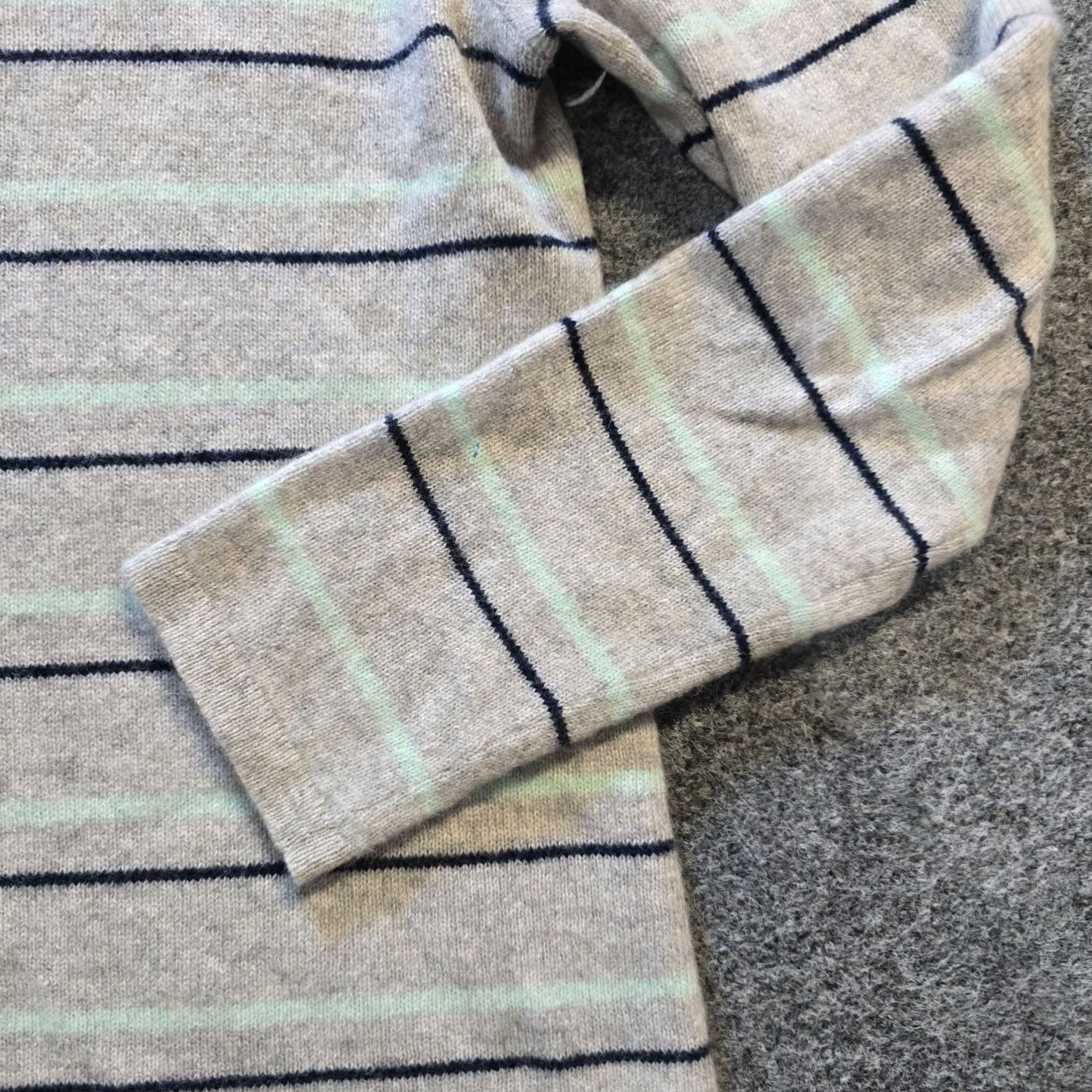 Charter Club Charter Club Sweater Womens Size Small Gray Cashmere Striped Fringe Soft Cozy Size S / US 4 / IT 40 - 3 Thumbnail