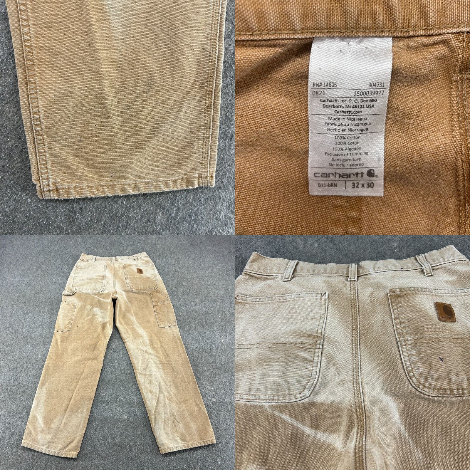 Carhartt VINTAGE Carhartt Pants Mens 32x30 Brown Tan Carpenter Canvas Sun Faded B11 BRN Size US 32 / EU 48 - 8 Thumbnail