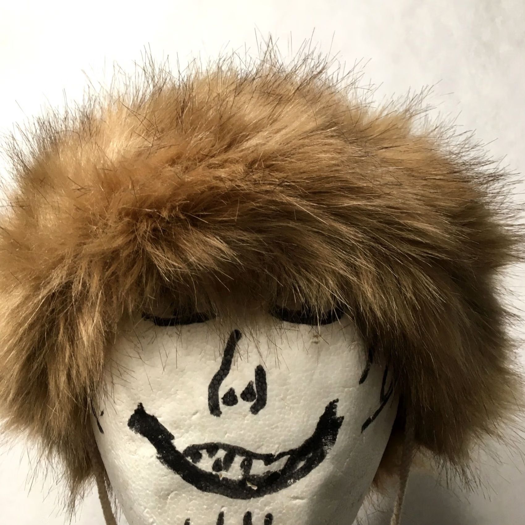 Vintage minky beige Knit Hat Beanie Faux Fur Trim Winter Warm Cute Unisex Adults One Size Casual Winter Beanie Fur Trim Hats Mens Womens Boys Girls Size ONE SIZE - 2 Thumbnail