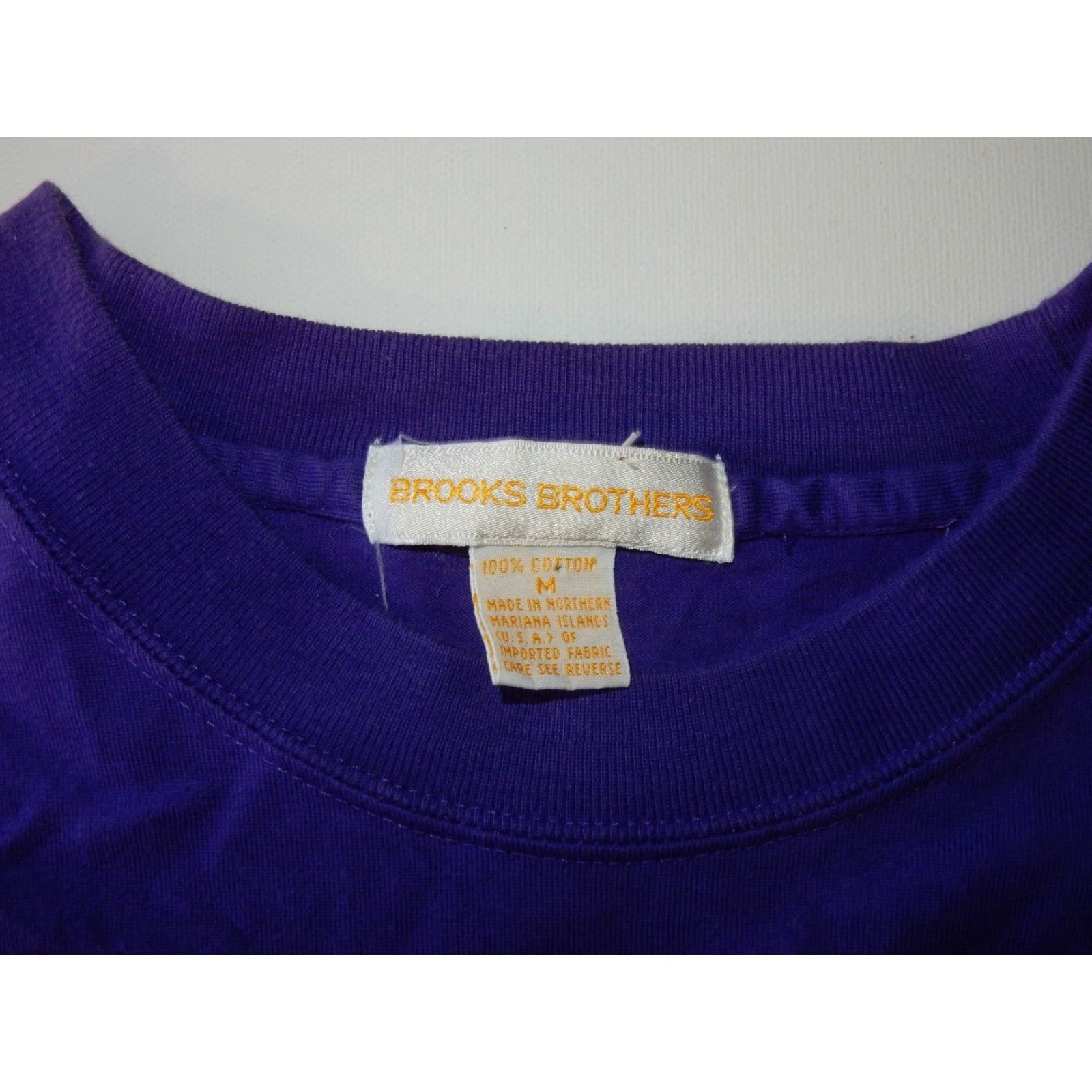 Brooks Brothers VINTAGE Brooks Brothers Men's T-Shirt Size M Short Sleeve Cotton Purple 80s Fashion Size US M / EU 48-50 / 2 - 3 Thumbnail