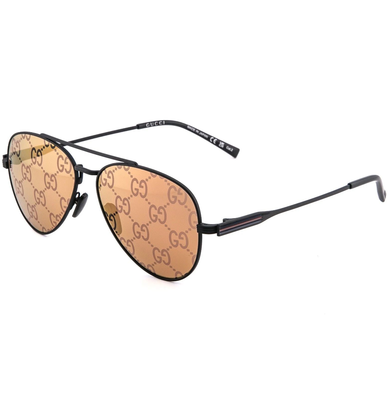 Gucci GUCCI 1874 Gg1874S Black Orange GG Logo Print Mirror 005 Size ONE SIZE - 4 Thumbnail
