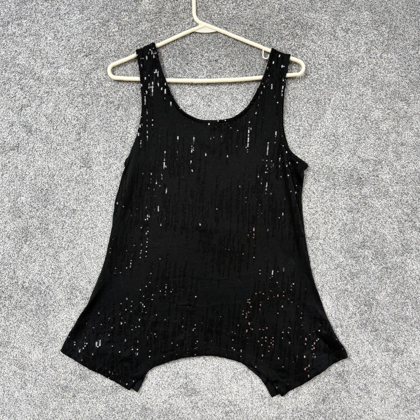 Vintage VINTAGE Components Tank Top Womens S Black Sequin Tunic Whimsigoth Clubwear Size S / US 4 / IT 40 - 5 Thumbnail