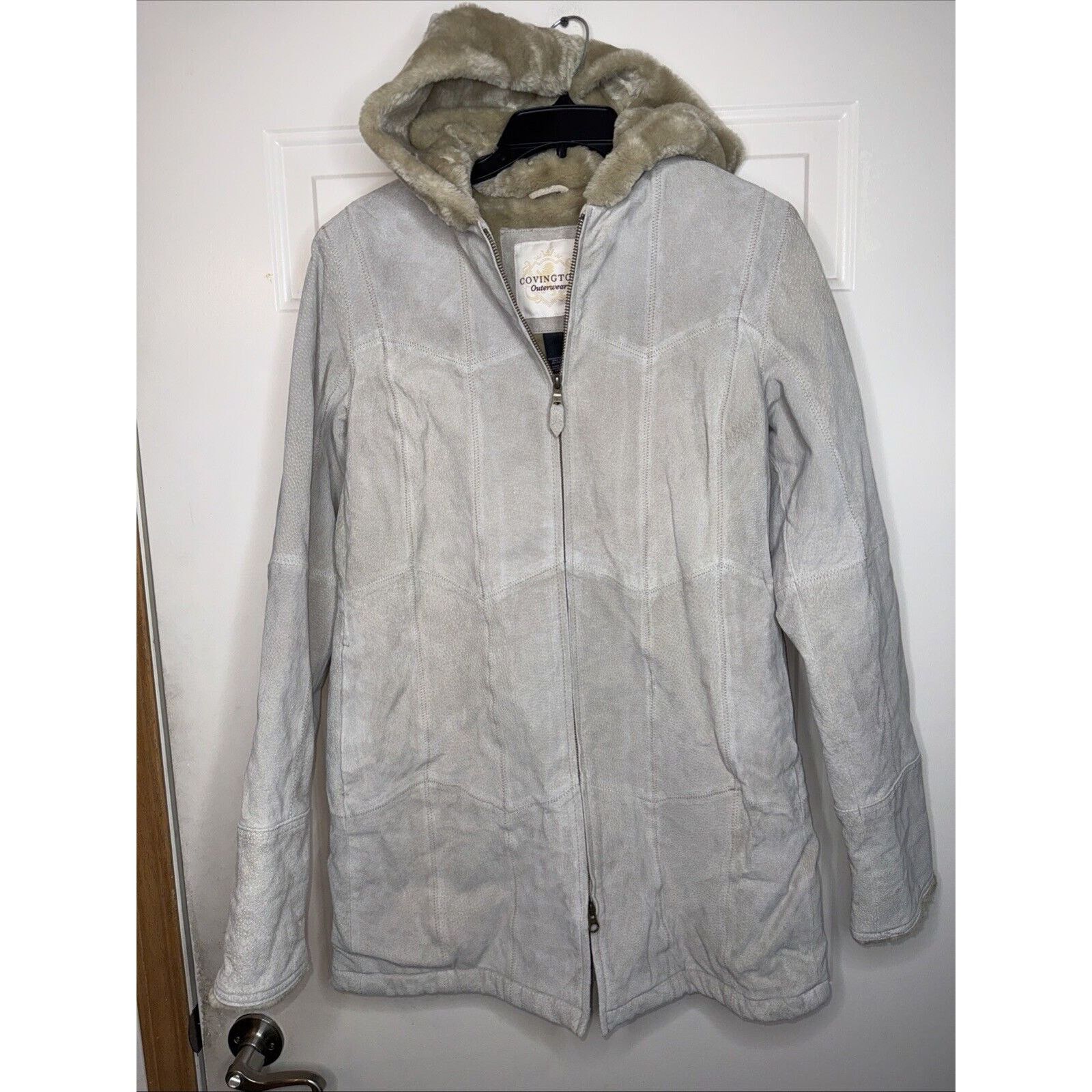 Covington Covington Leather Parka Coat Jacket Fur Womens Small Beige Size S / US 4 / IT 40 - 1 Thumbnail