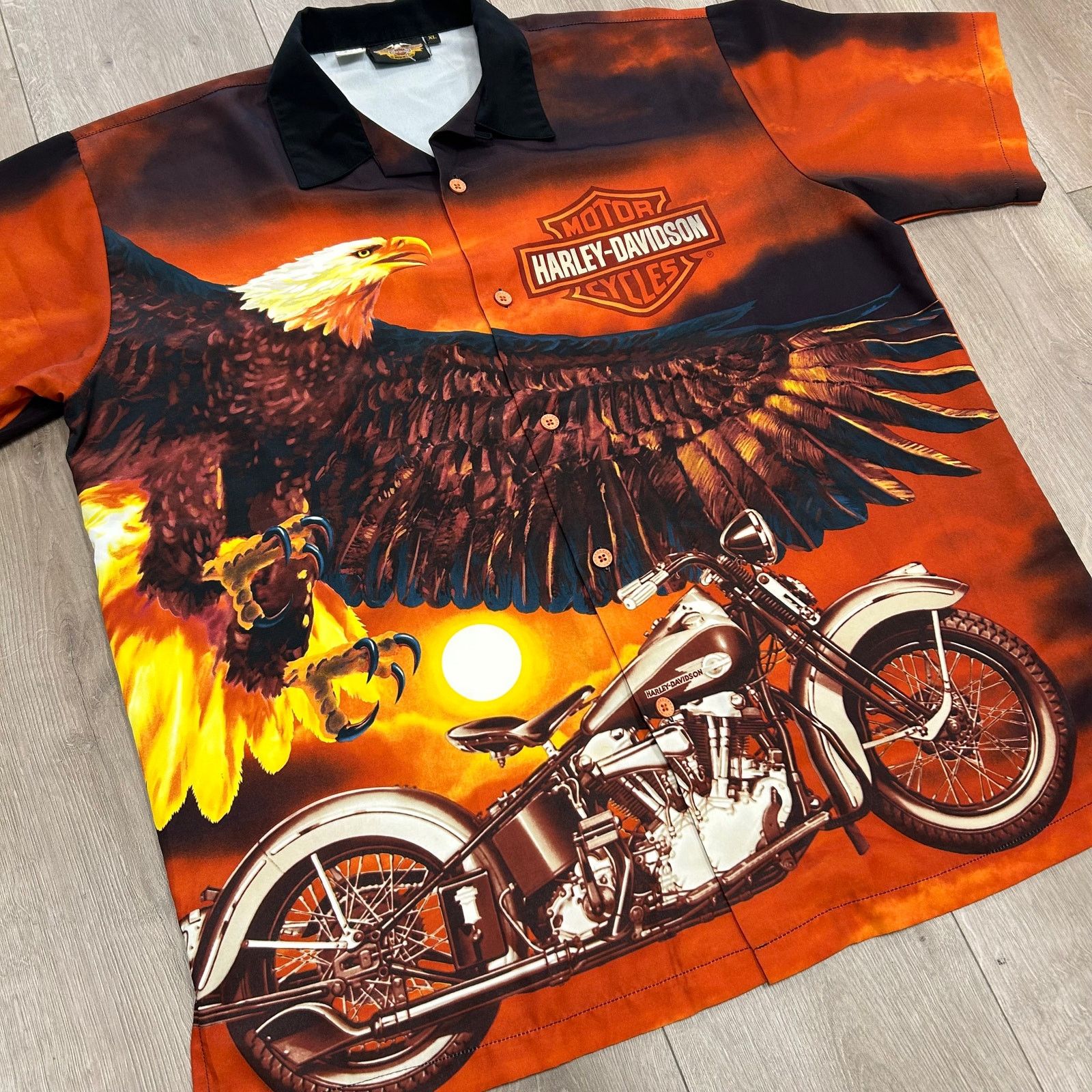 Harley Davidson Harley Davidson Eagle Sunset Biker Button Up Shirt size XL Size US XL / EU 56 / 4 - 2 Thumbnail
