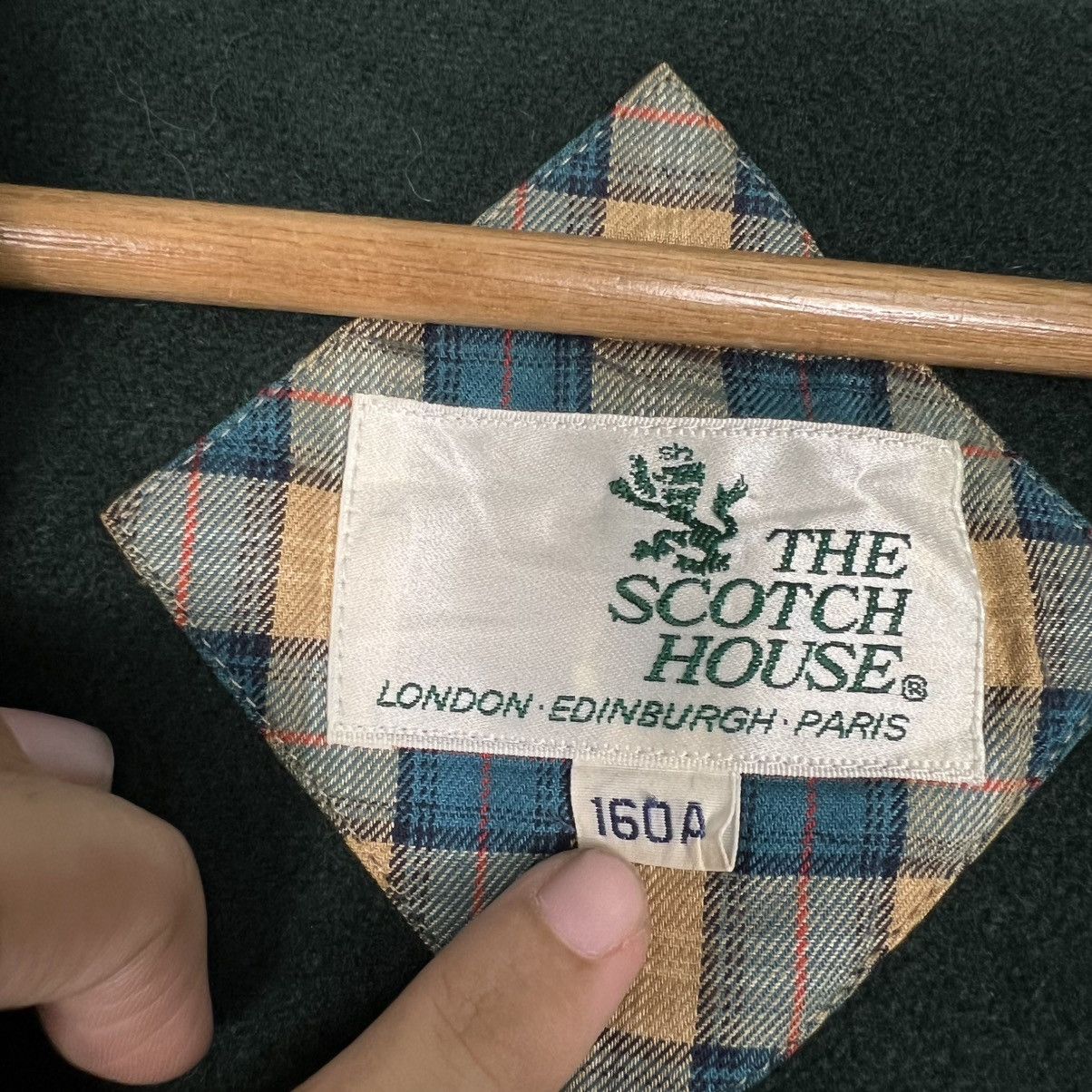 Vintage THE SCOTCH HOUSE Green Hooded Duffle Coat #4140-C189 Size US L / EU 52-54 / 3 - 14 Thumbnail