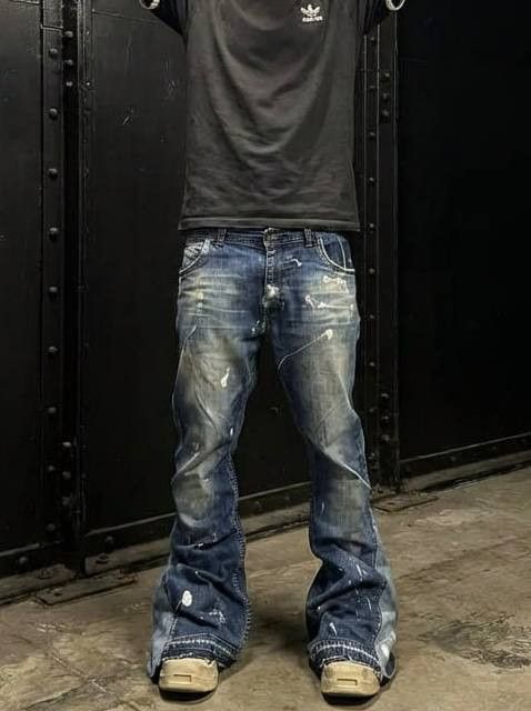 Japanese Brand rare flared blue jeans bootcut Size US 34 / EU 50 - 4 Thumbnail
