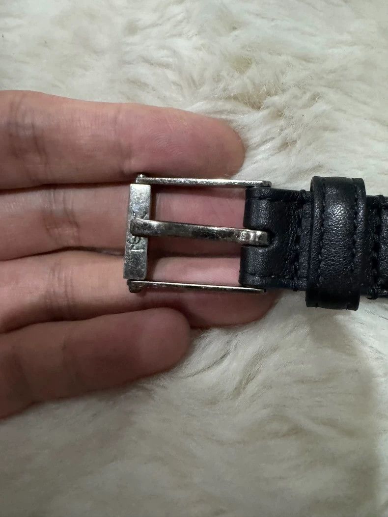 Saint Laurent Paris Saint Laurent Paris Logo black and silver belt Size ONE SIZE - 4 Thumbnail