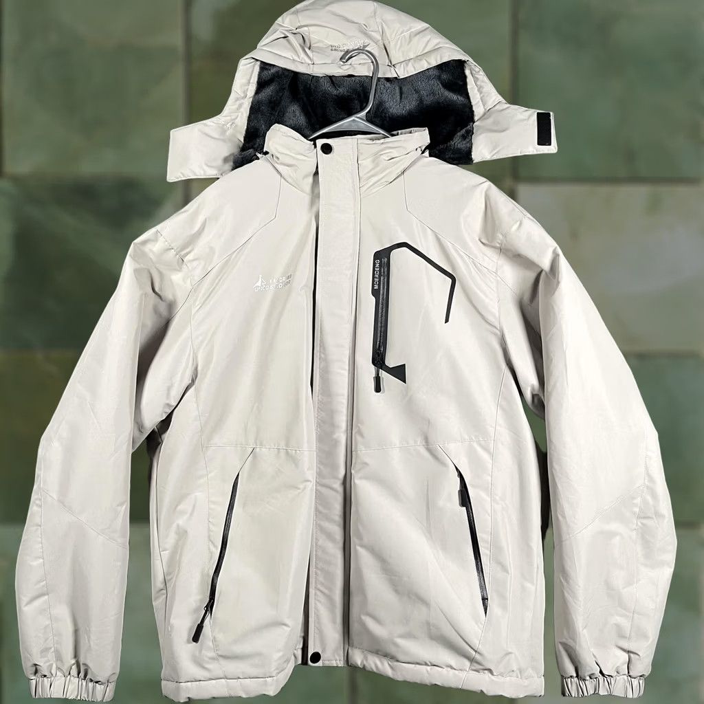 Vintage Moerdeng Ski Jacket Mens XL Beige Hooded Waterproof Fleece Lined Winter Snow Size US XL / EU 56 / 4 - 1 Thumbnail