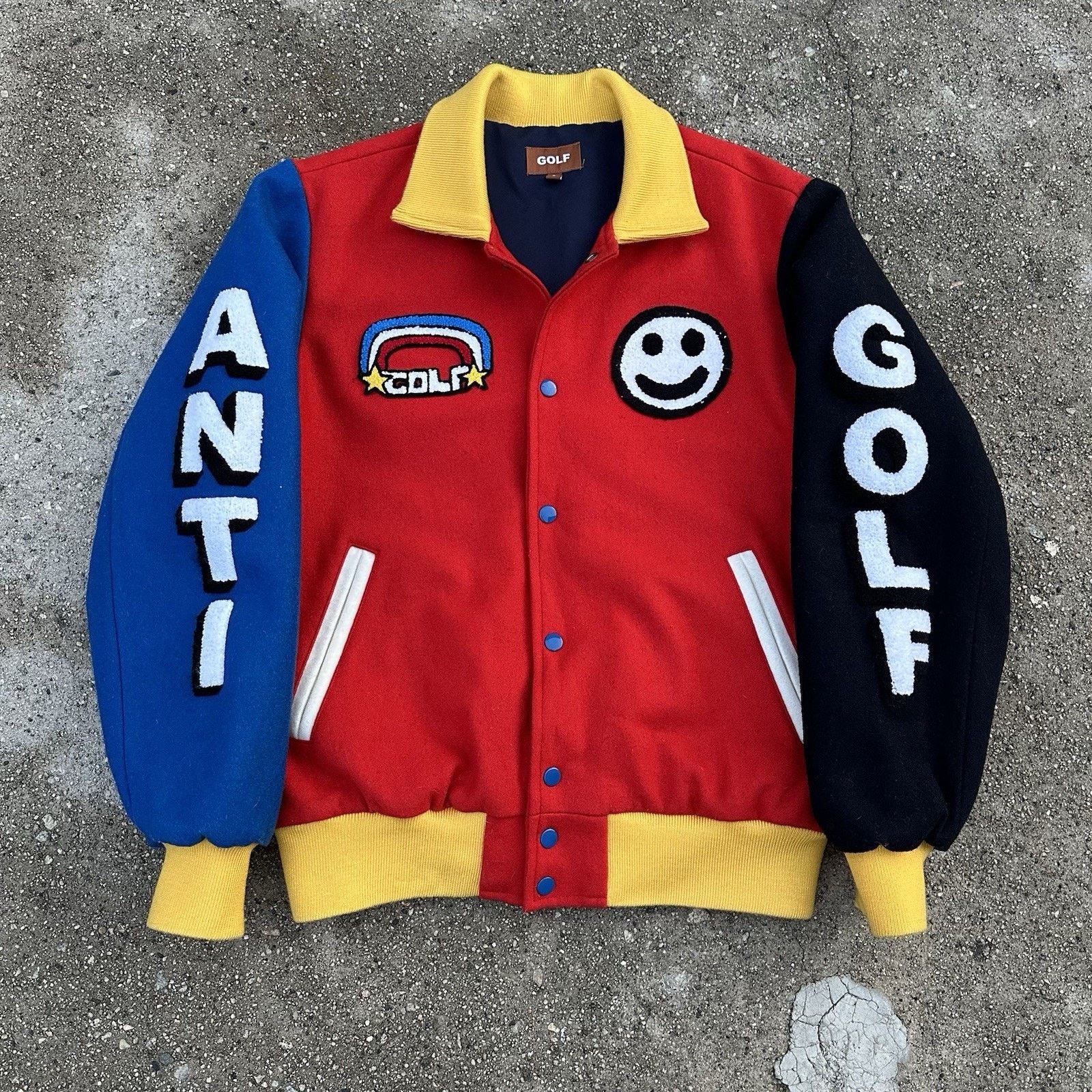 Golf Wang Fw/21 Leather flame pattern Puffer Jacket | Grailed