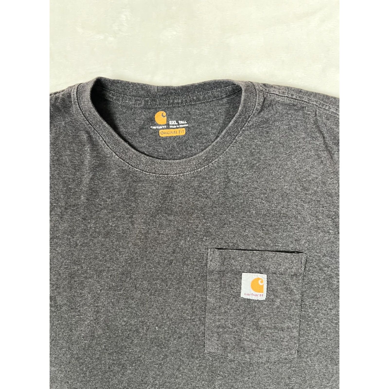 Carhartt VINTAGE Carhartt K87 Gray Pocket Tee T-Shirt 2XL Tall Regular Fit 90s Grunge Work Mens Boys? Size US XXL / EU 58 / 5 - 2 Thumbnail