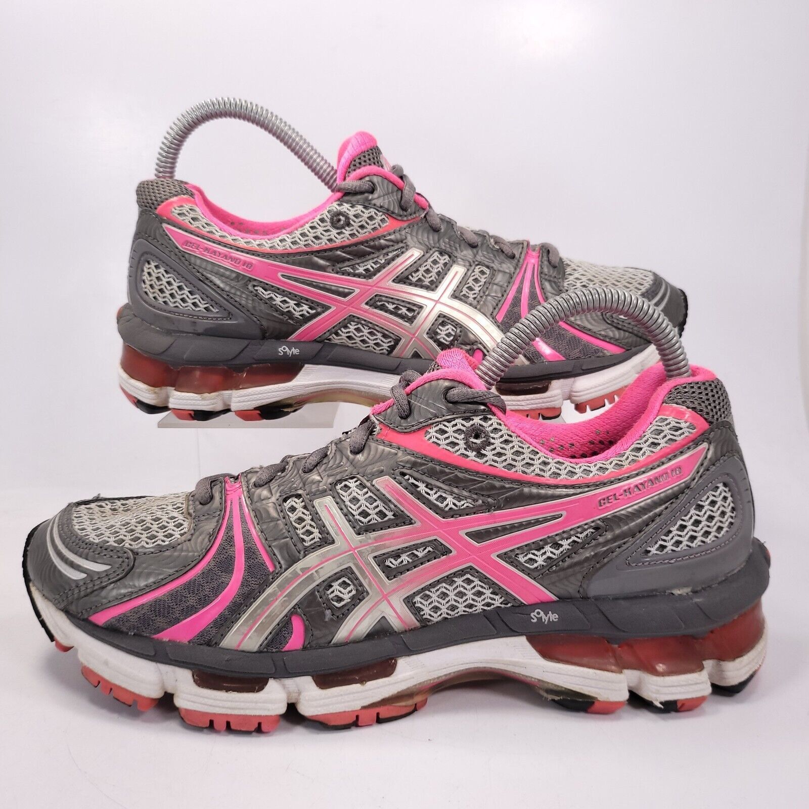 Asics Asics Gel-Kayano 18 Shoe Womens Size 8 T250N Gray Pink Size US 8 / IT 38 - 5 Thumbnail