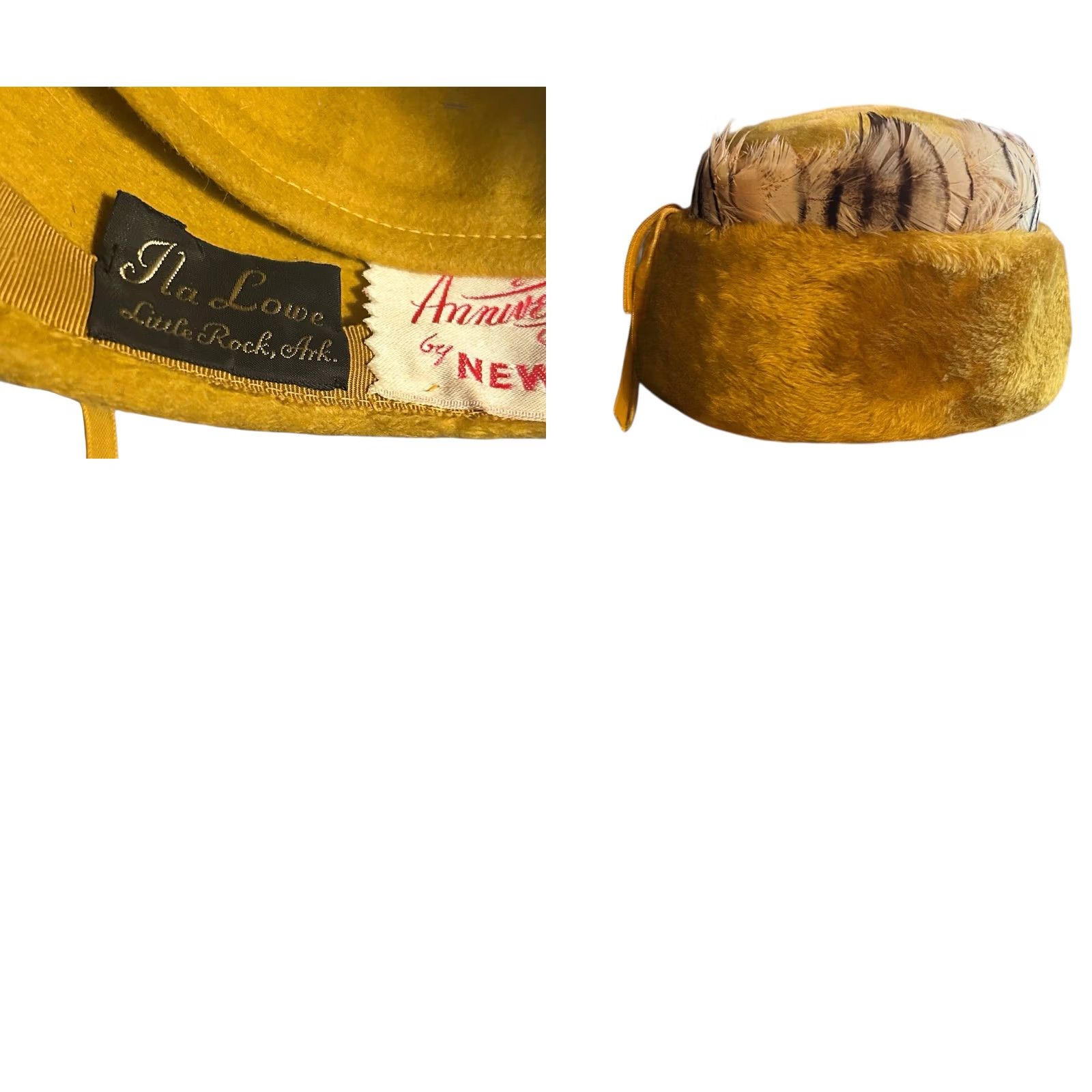 New Era VINTAGE New Era Women's Church Hat Yellow Feathers Made In Italy Size ONE SIZE - 10 Thumbnail