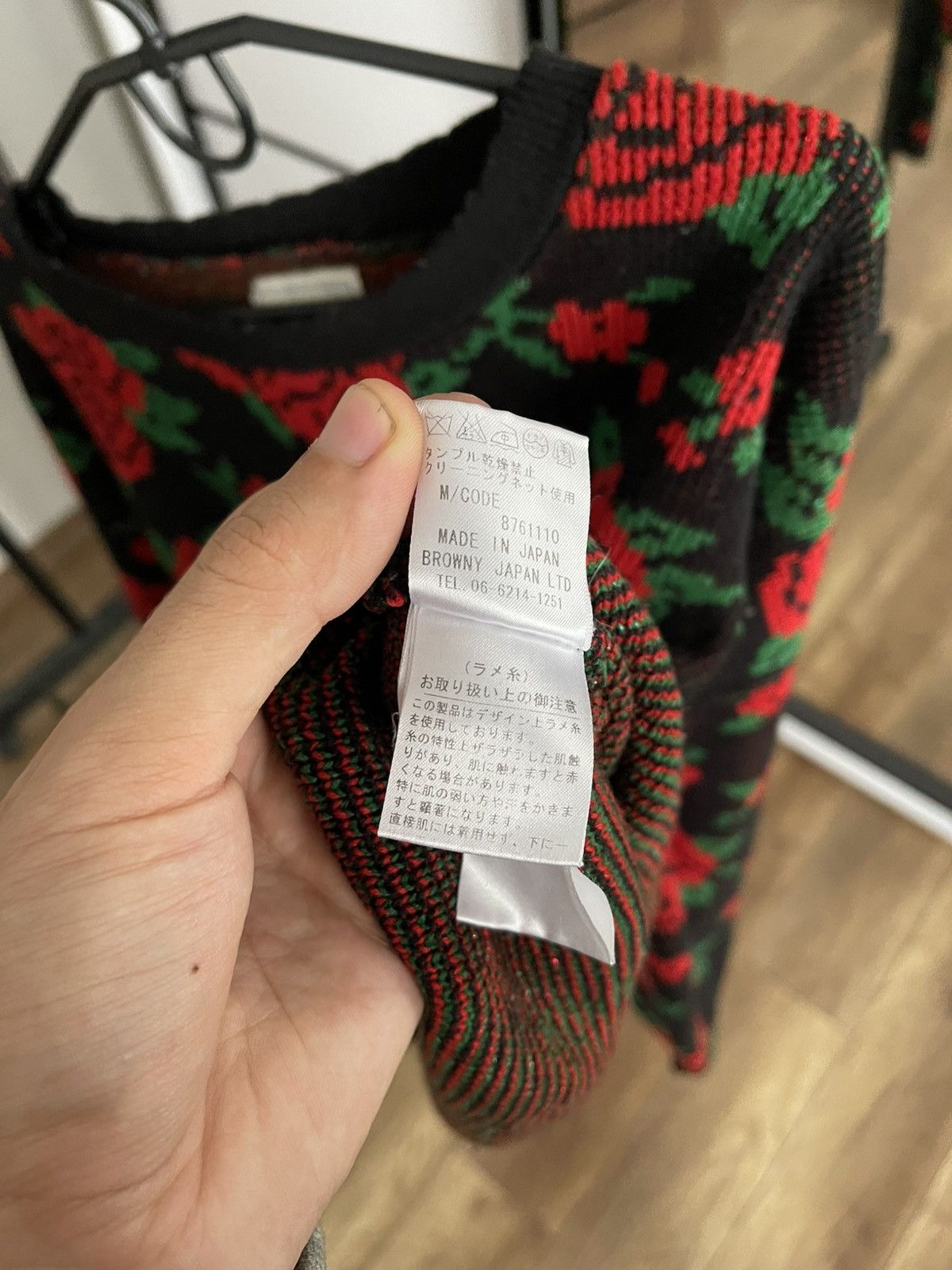 Japanese Brand Wakatsuki Chinatsu WC Roses Japanese Sweater Knit Pullover Size US M / EU 48-50 / 2 - 11 Thumbnail