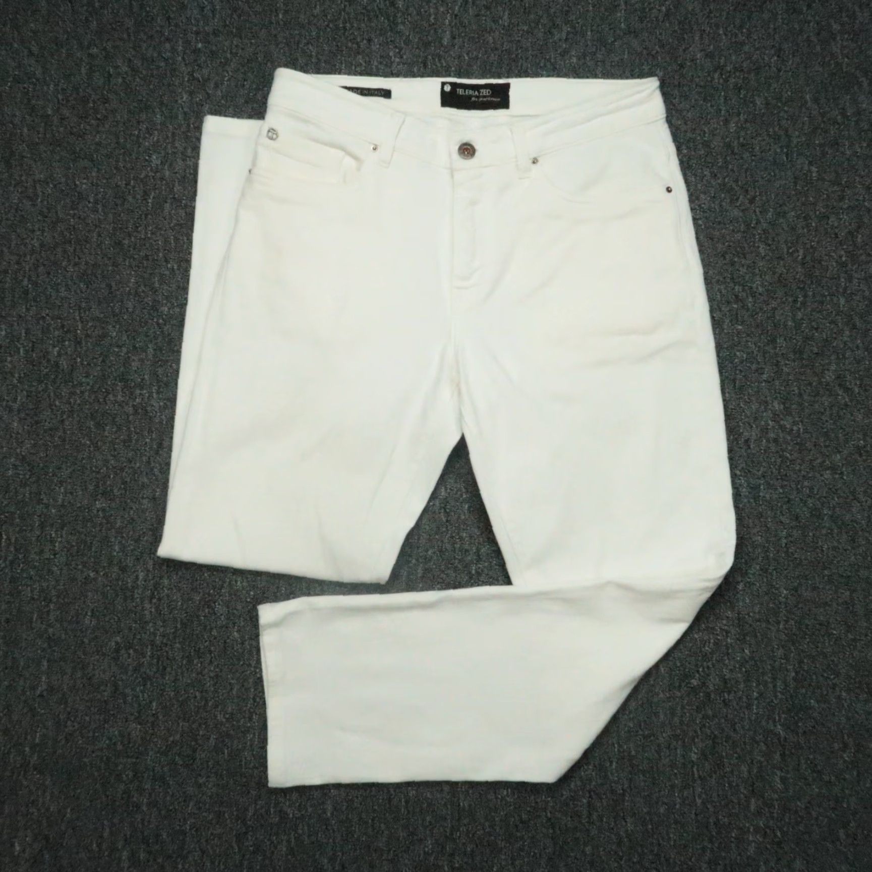 Vintage Teleria Zed Jeans Mens 31x29 White 5-Pocket Denim Cotton Italy Size US 31 - 2 Thumbnail