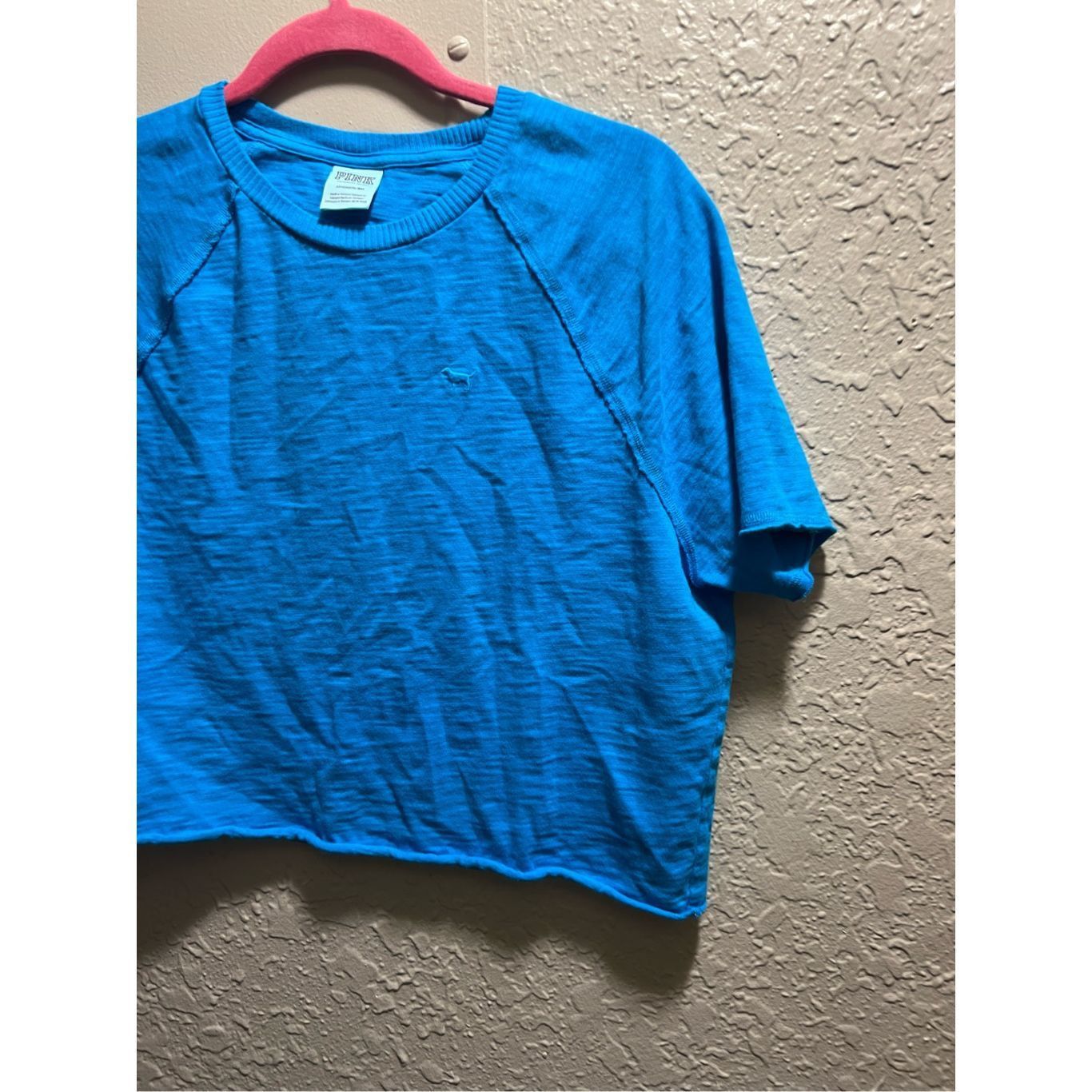 Pink PINK By Victoria’s Secret Blue Cropped T-Shirt Woman’s Size Size S / US 4 / IT 40 - 2 Thumbnail