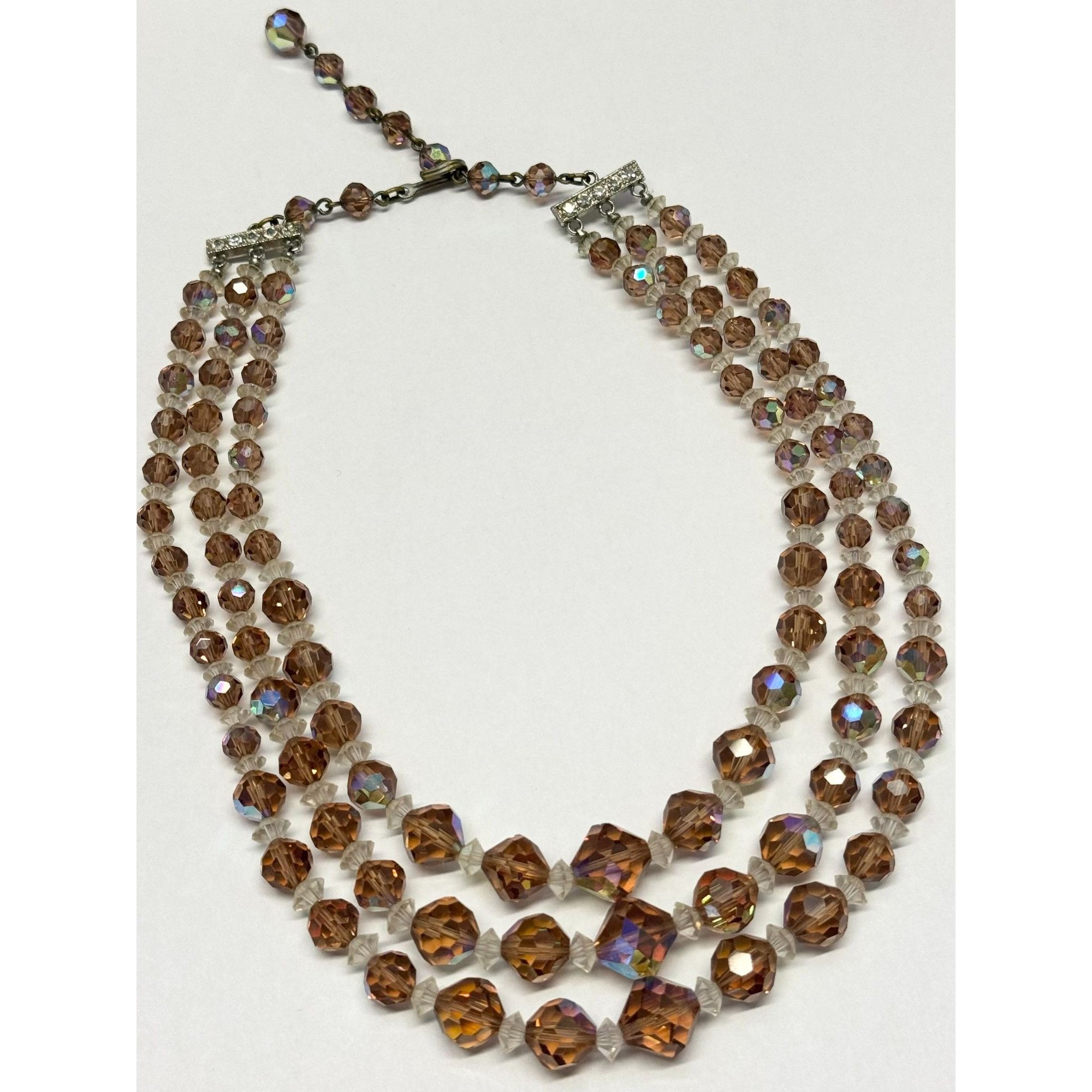 Vintage Vintage three strand crystal beaded necklace Size ONE SIZE - 3 Thumbnail