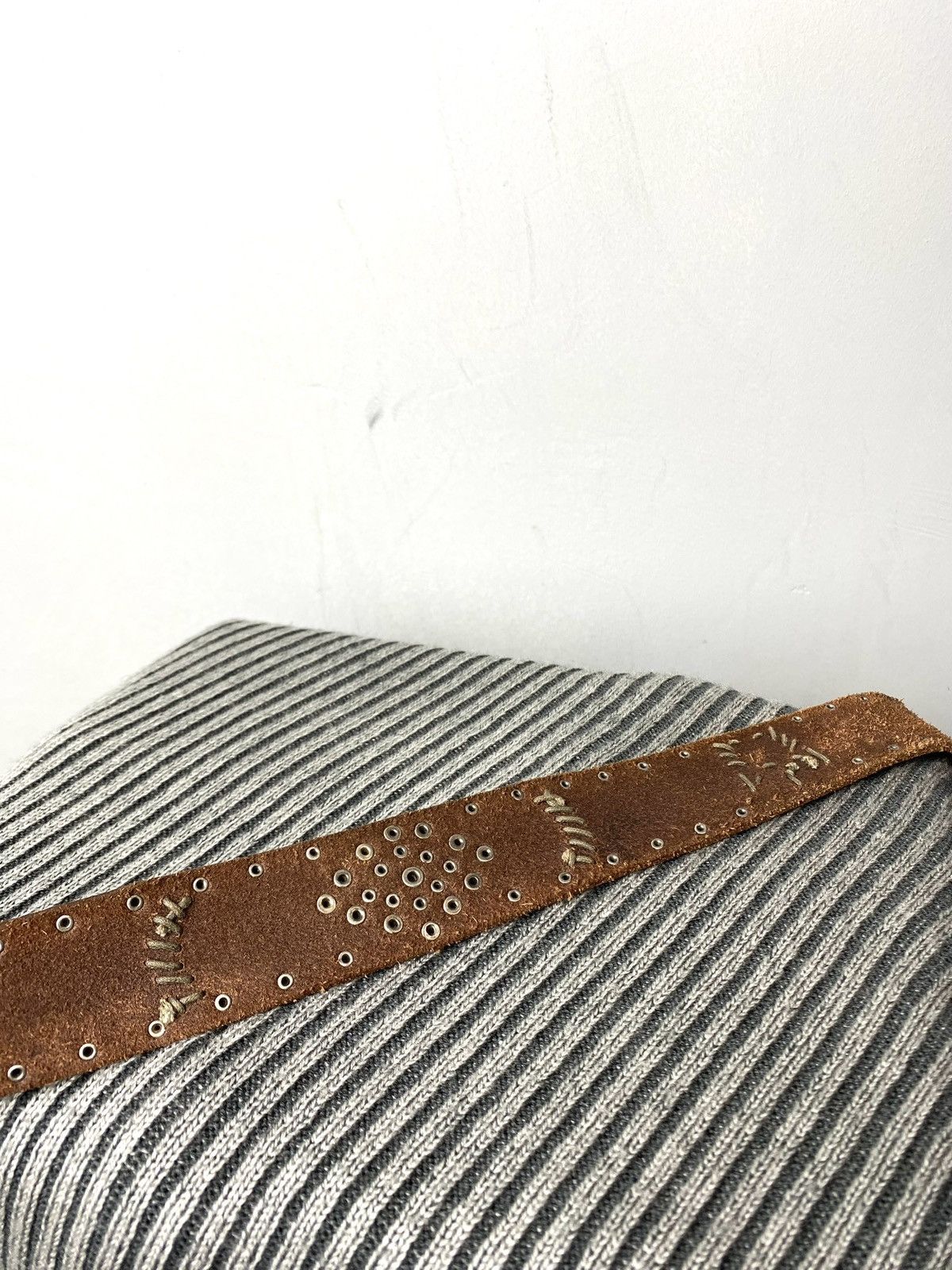 Cowboy Equipment Rare! Vintage Metal Leather Belt Western Cowboy Style Texas Size ONE SIZE - 9 Thumbnail