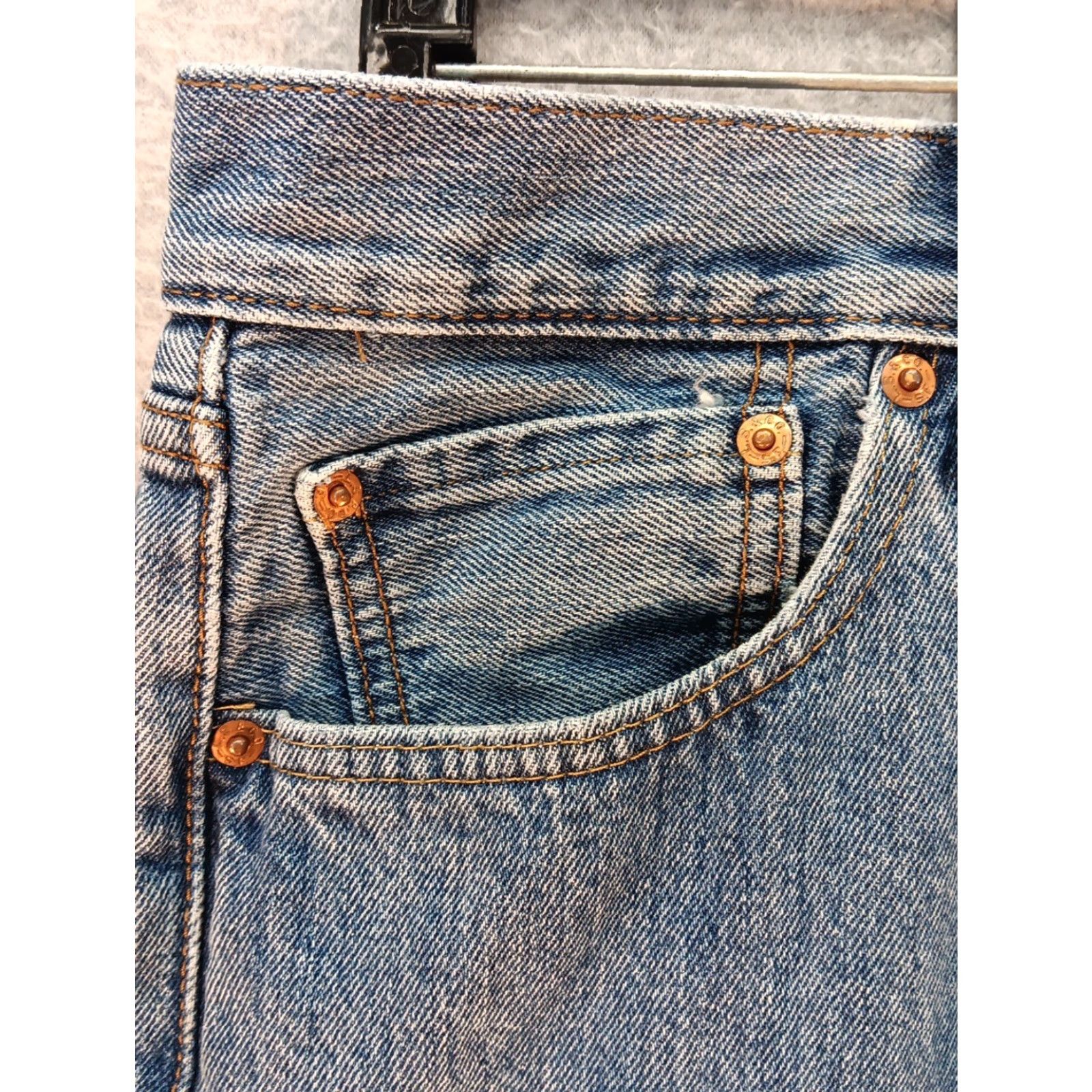 Levi's VINTAGE Levis 501 Jeans Mens 35x32 Blue Straight Button Fly Denim Lot Of 2 Levi's 501 Series 90s Womens? Wait Size US 35 - 6 Thumbnail