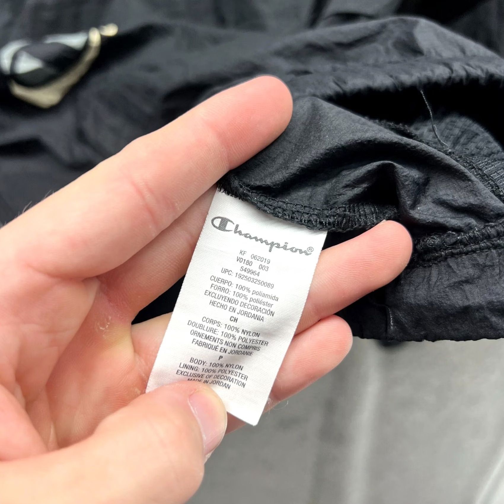 Champion VINTAGE Champion Jacket Mens Small Black Hooded Anorak Zip Pullover, Nylon, Regular Fit, Solid, 34 Chest, Fall/Spring, Travel, Casual, Business, 90s? Size US S / EU 44-46 / 1 - 7 Thumbnail