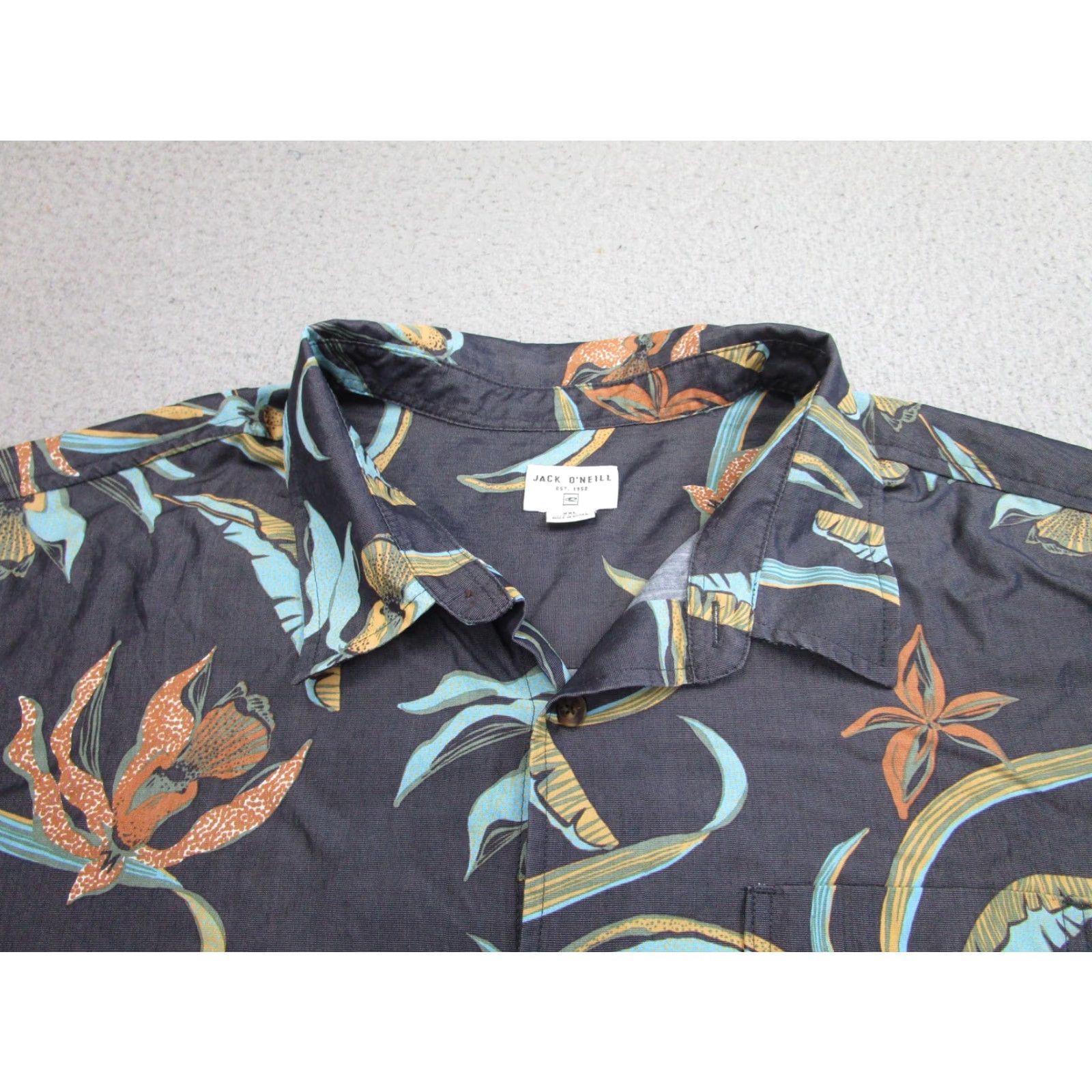 ALOHAS Jack O’Neill Shirt Mens 2XL Black Hawaiian Aloha Floral Button Front Relaxed Size US XXL / EU 58 / 5 - 3 Thumbnail