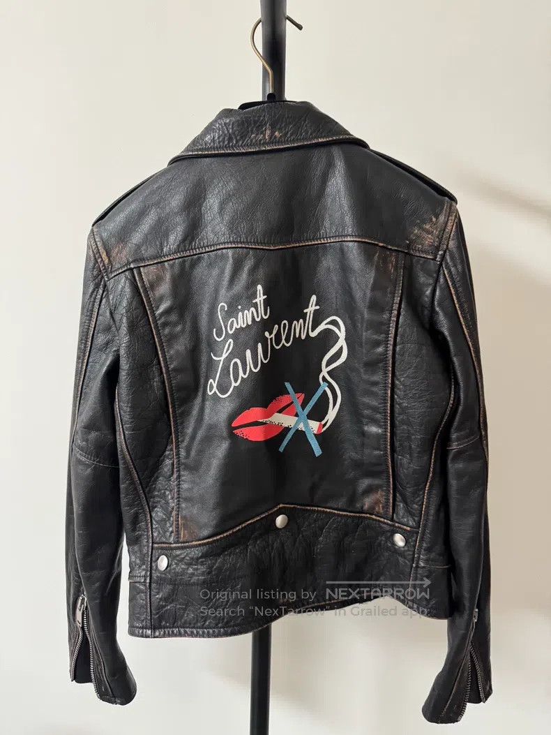 Saint Laurent Paris Saint Laurent Paris Distressed vintage anti-smoking leathe Size US S / EU 44-46 / 1 - 2 Thumbnail