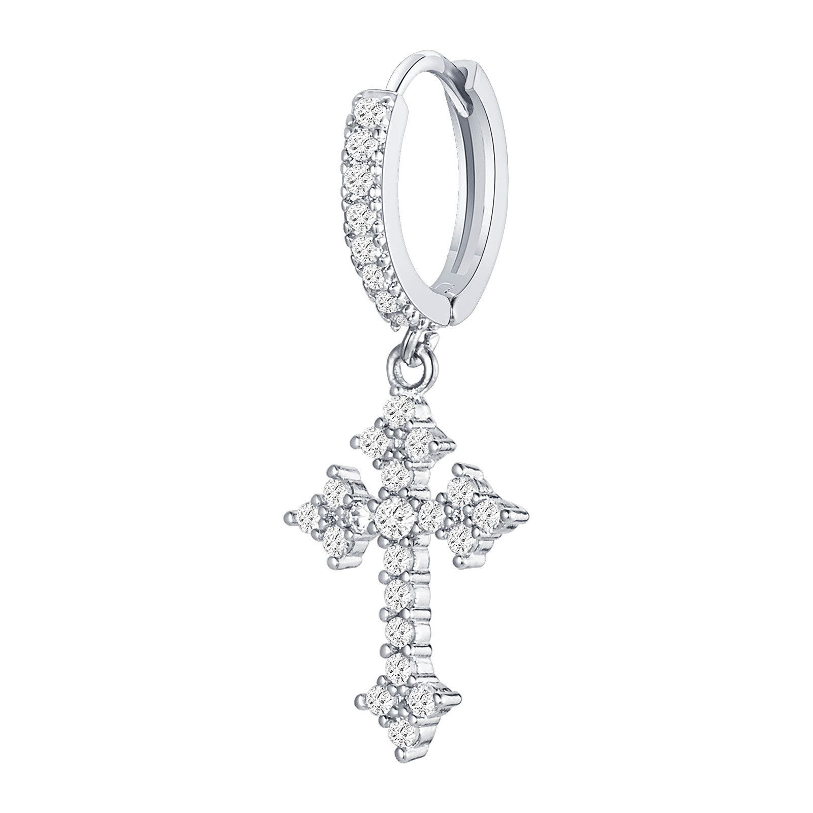Jewelry × Sterling Silver Cross Future Earrings One Pairs Chrome Jewelry Size ONE SIZE - 5 Thumbnail