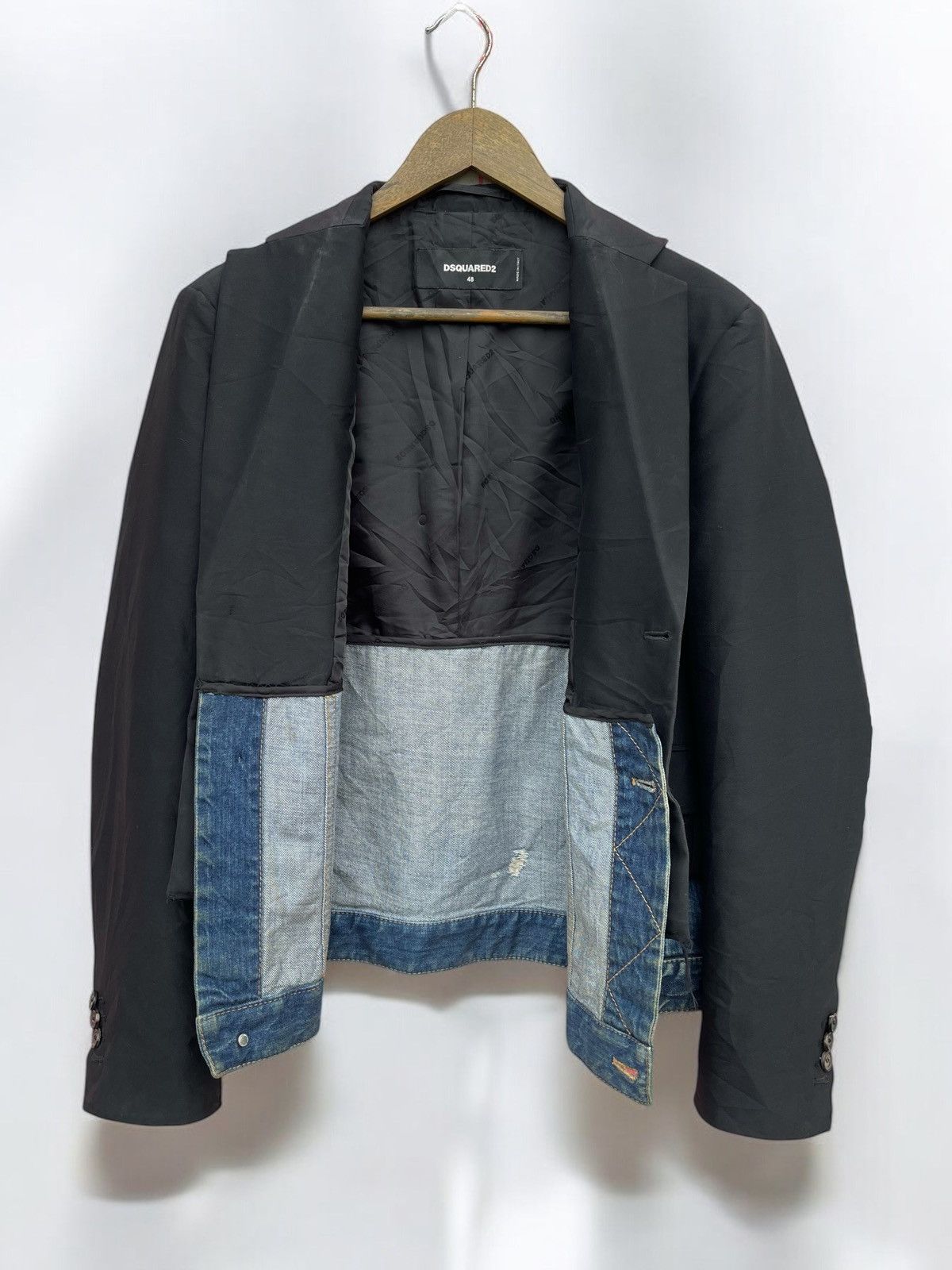Dsquared2 AW17 DSQUARED2 LAYERED-DESIGN BLAZER DISTRESSED DENIM JACKET Size US M / EU 48-50 / 2 - 3 Thumbnail